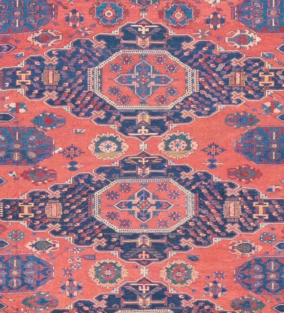 Hand-Woven Caucasian Sumak Carpet For Sale