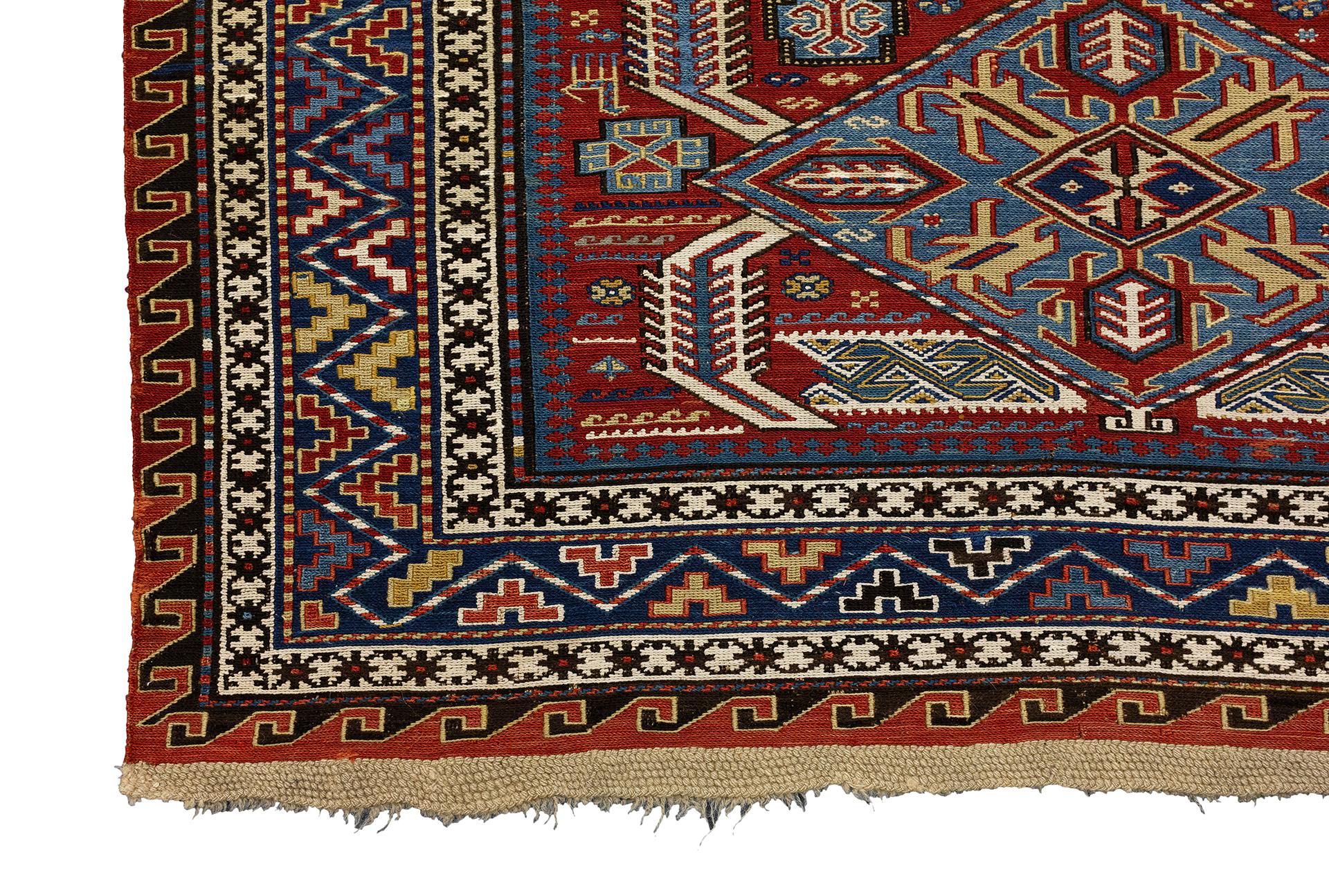 19th Century Caucasian Sumak Rug For Sale