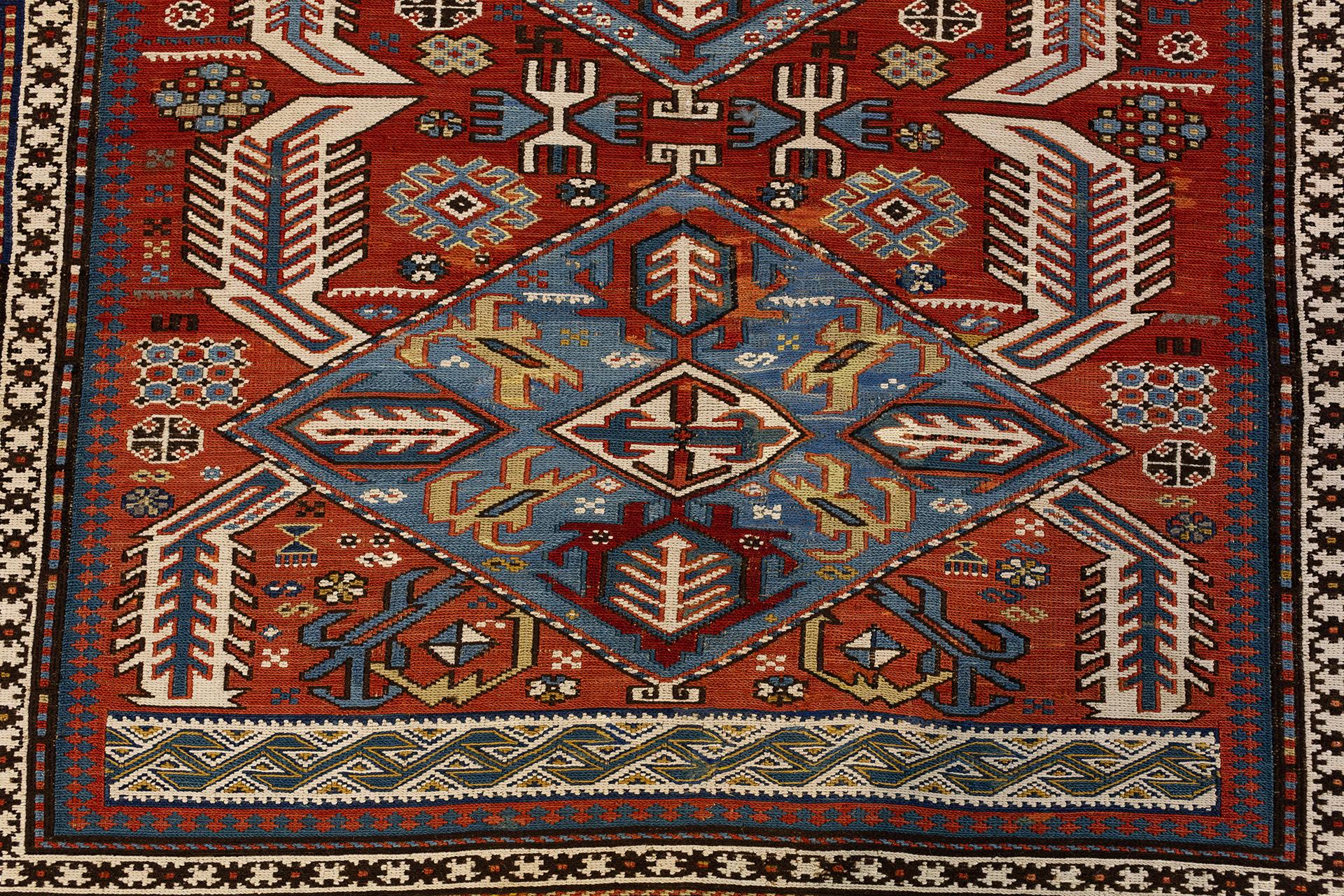 Wool Caucasian Sumak Rug For Sale