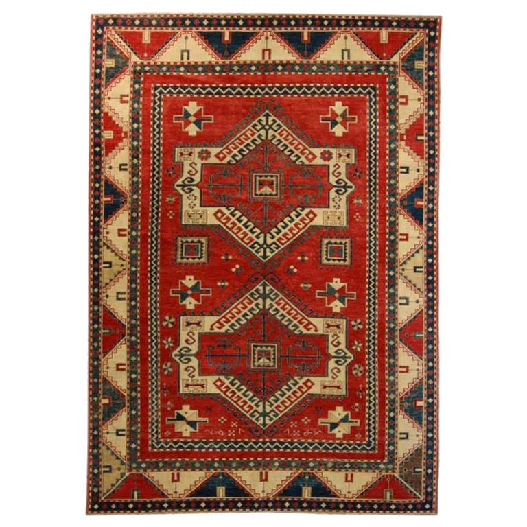 Caucasian Woven with Antique Yarn For Sale
