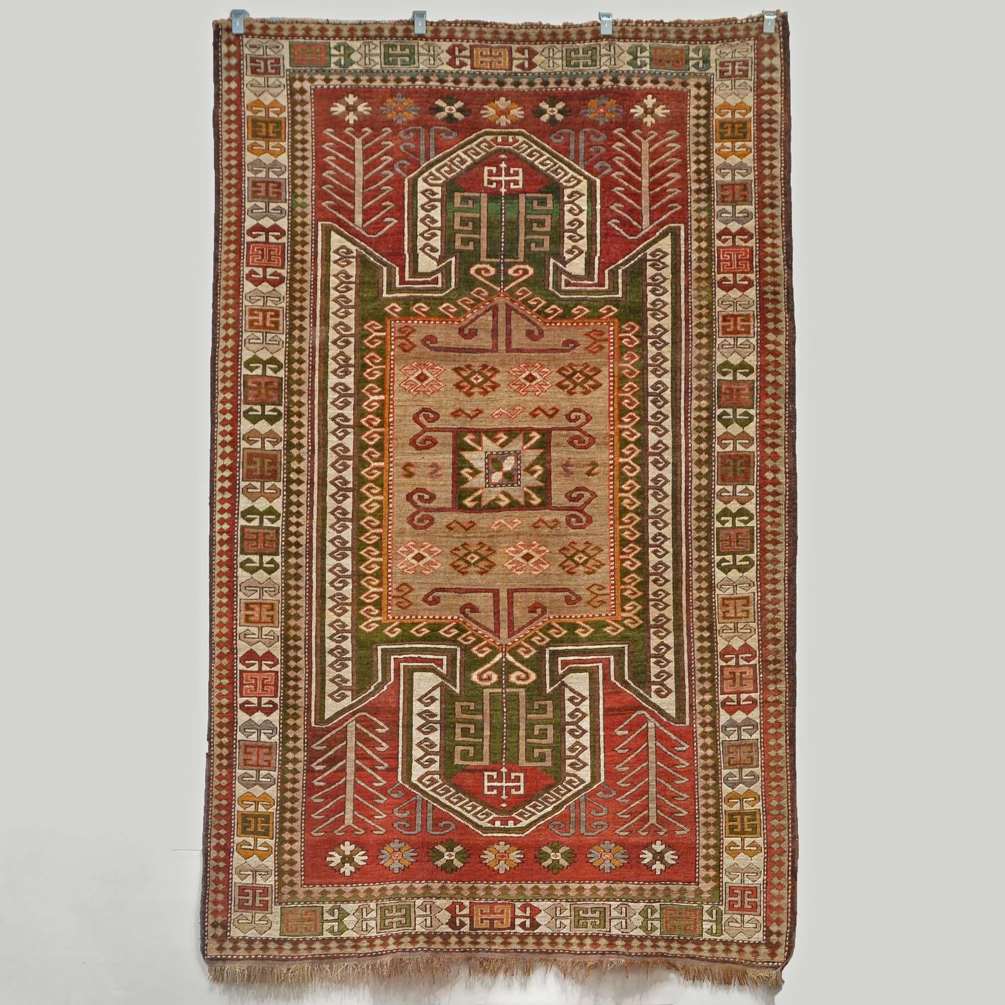 Kaukasus-Kazak-Teppich mit Hakenmedaillons (Kaukasisch) im Angebot