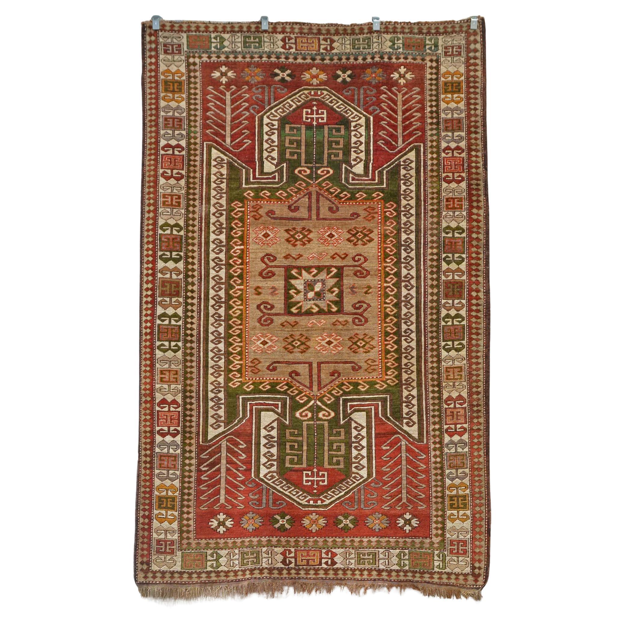 Tapis ou moquette du Kazak du Caucase, avec médaillons crochetés