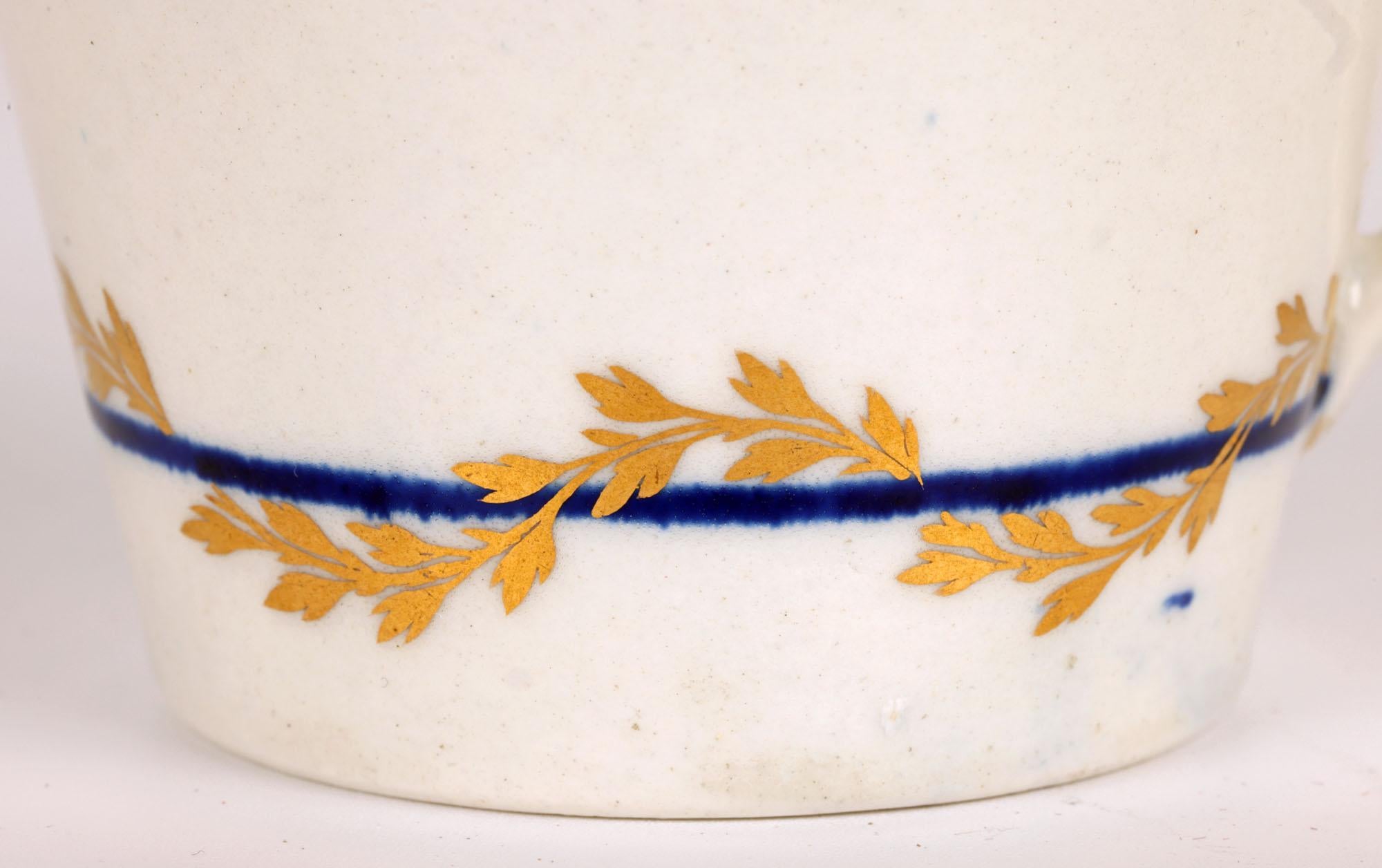 Jarra de crema de porcelana inglesa en forma de cubo Caughley Porcelain Hecho a mano en venta