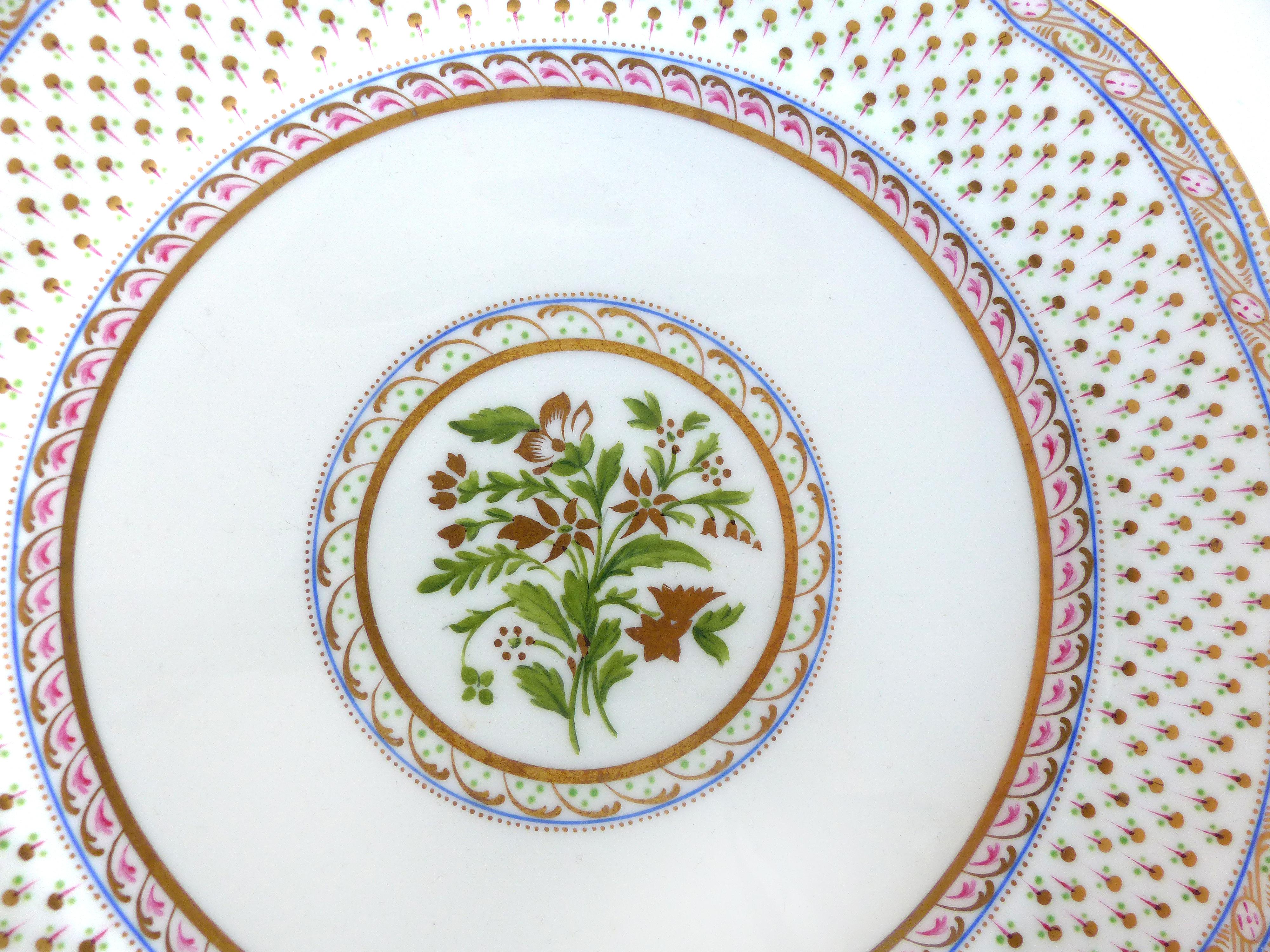 Cauldon England for Tomas Goode Fine China Luncheon/Dessert Service

Offered for sale is a fine quality porcelain luncheon/dessert service by Cauldon England for Tomas Goode and company, London. The pieces are marked beneath the bases. The set