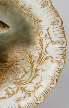 Cauldon Porcelain Cabinet Plate Painted with a Salmon Trout by Joseph Birbeck