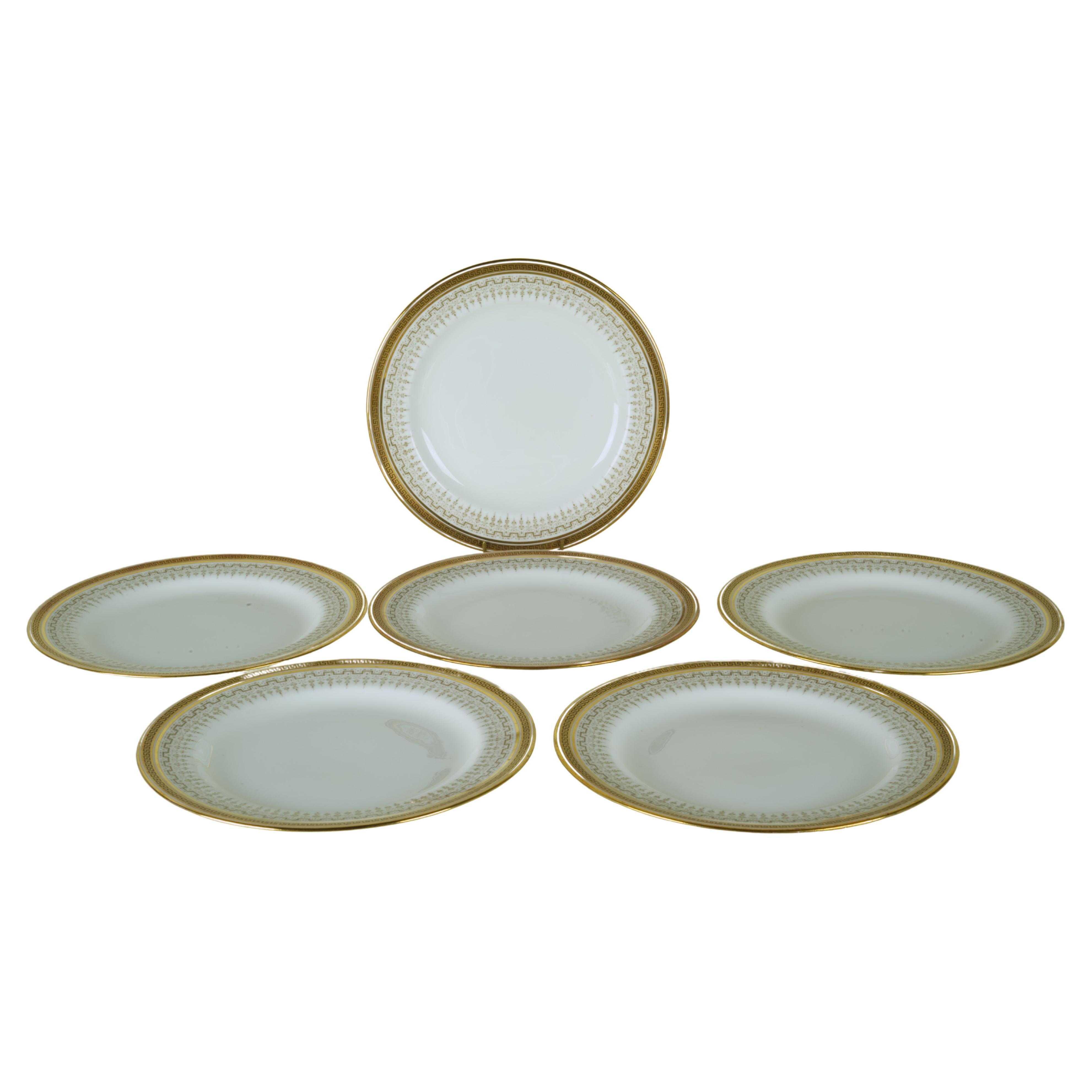 Other Cauldon set of 6 luncheon plates in H8413 pattern, 1904-1915 For Sale