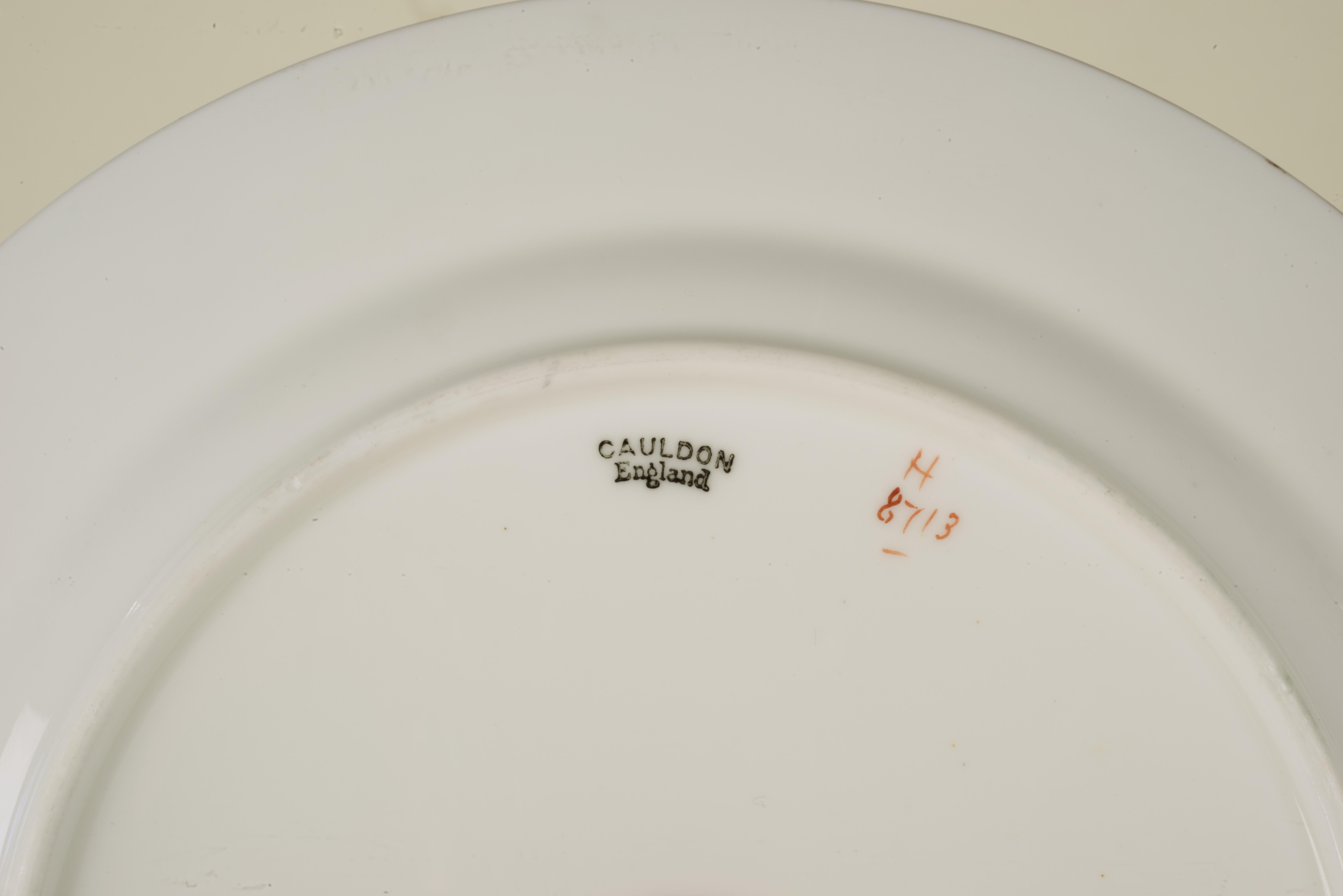 Porcelain Cauldon set of 6 luncheon plates in H8413 pattern, 1904-1915 For Sale