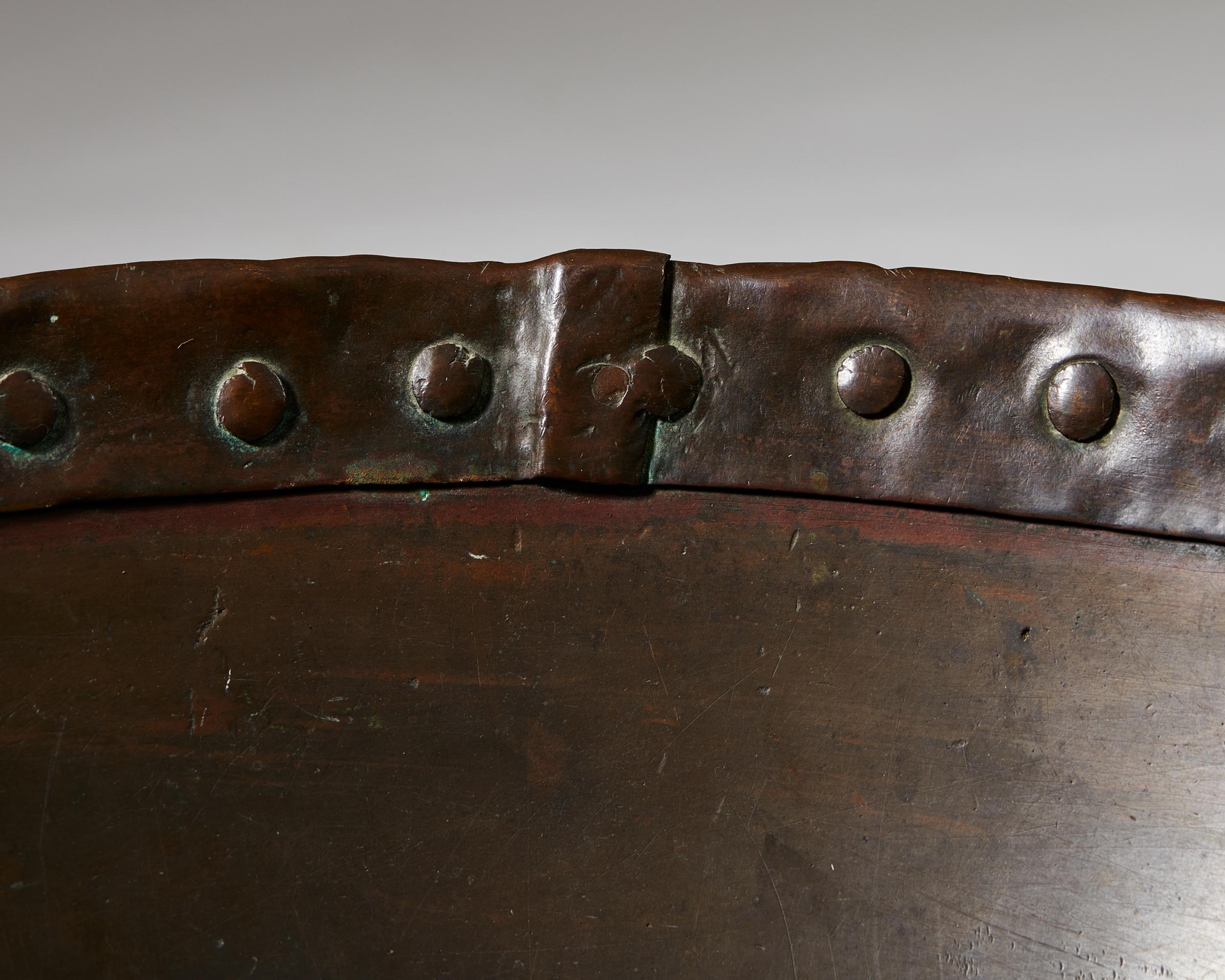 Late 19th Century Copper cauldron, anonymous, Sweden, 1880s For Sale