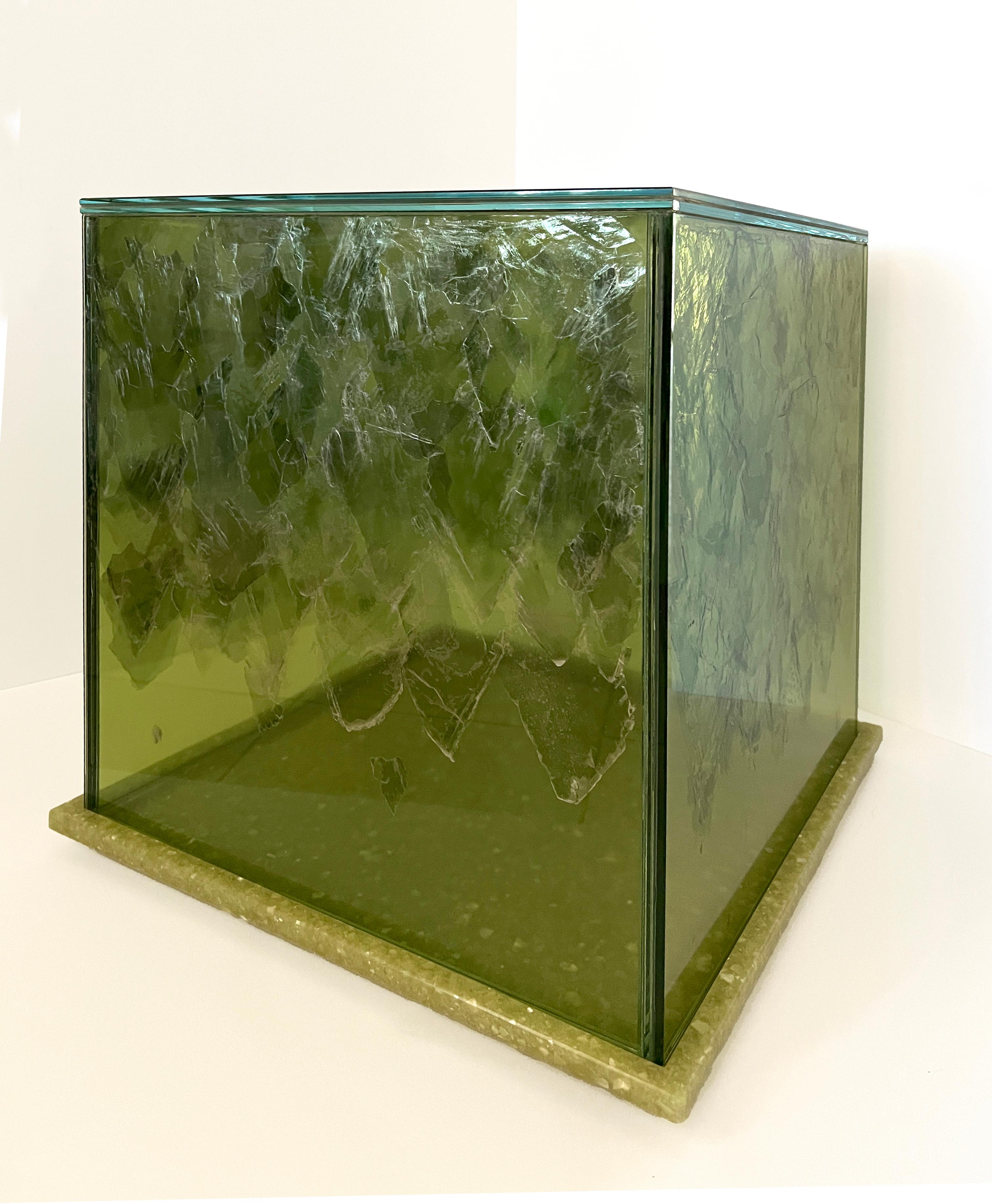 Hand-Crafted CAUSEWAY SIDE TABLE (GREEN) by Micah Heimlich