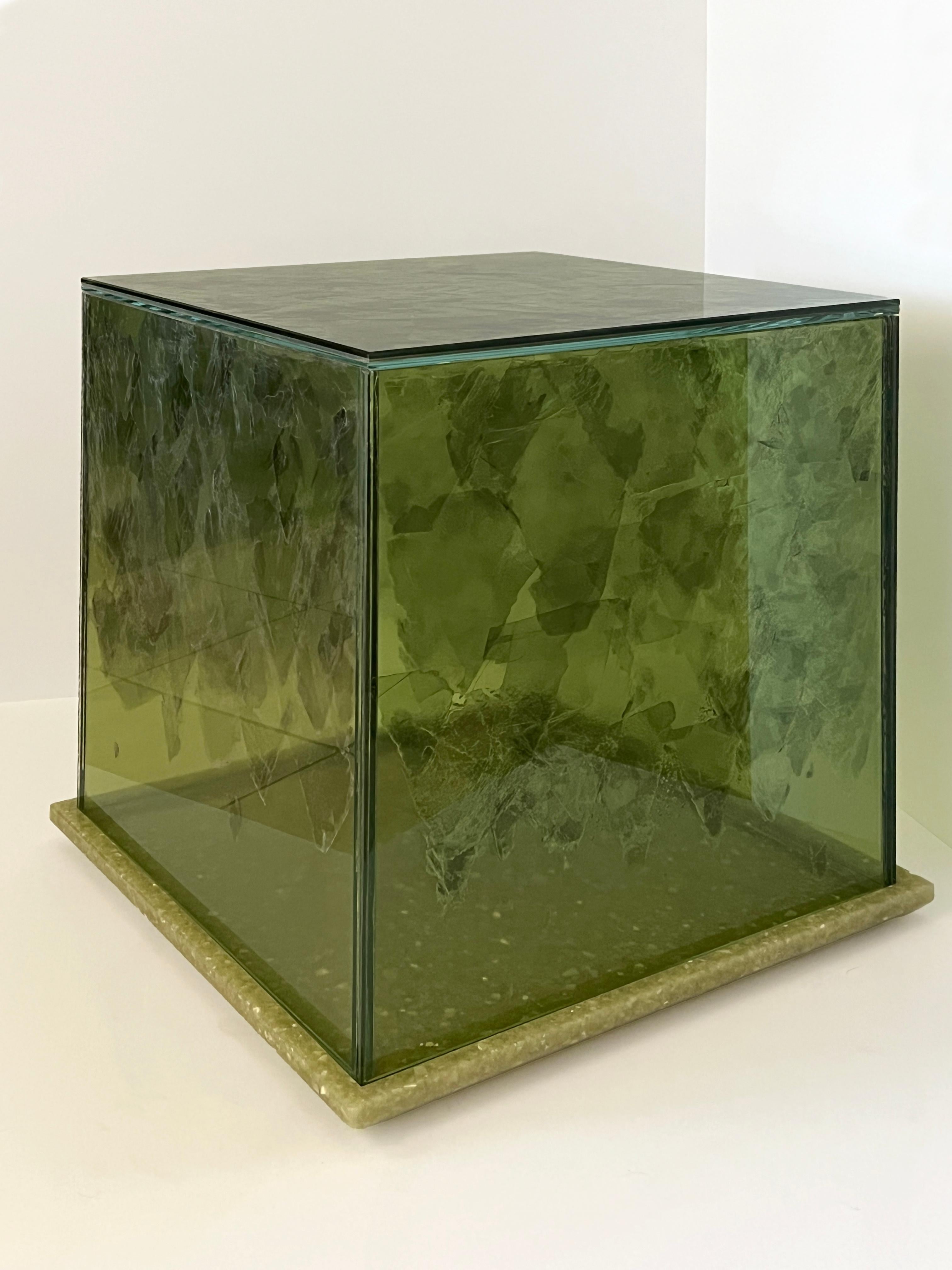 Contemporary CAUSEWAY SIDE TABLE (GREEN) by Micah Heimlich