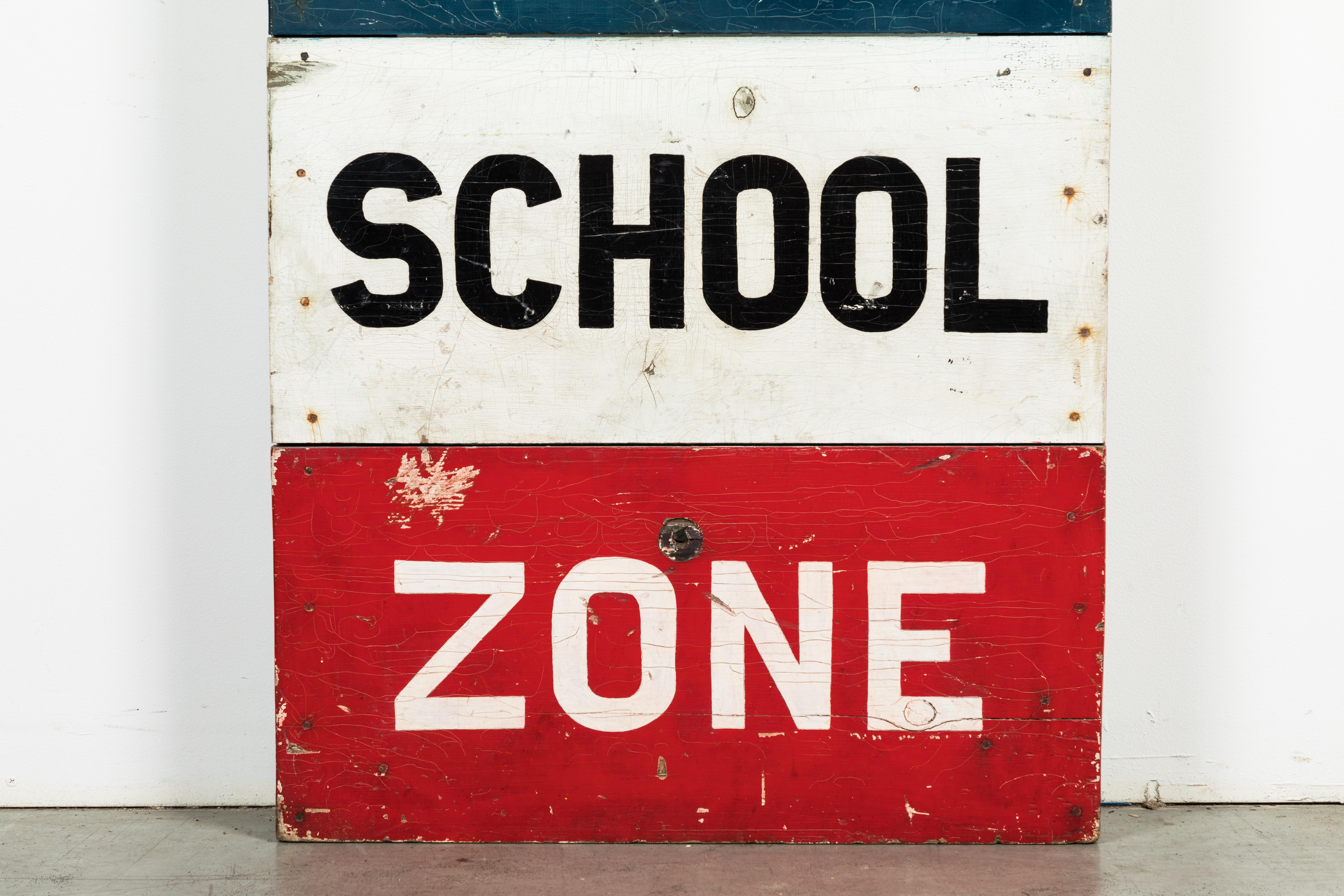 caution school zone sign