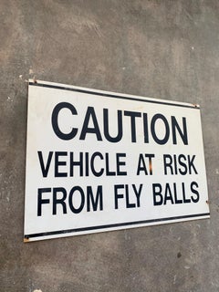 Caution Vehicle At Risk From Fly Balls Metal Sign
