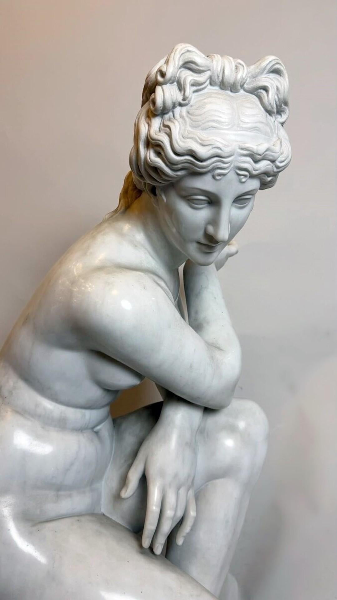 XIXe siècle Cav. F. Pallas, sculpture en marbre 