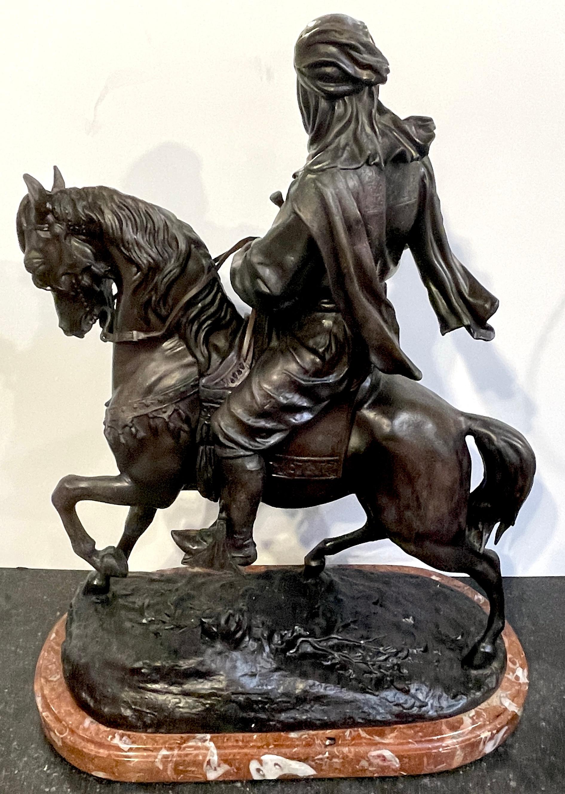 'Cavalier Arabe'  (Arab Huntsman on Horseback) After Alfred Barye  For Sale 3