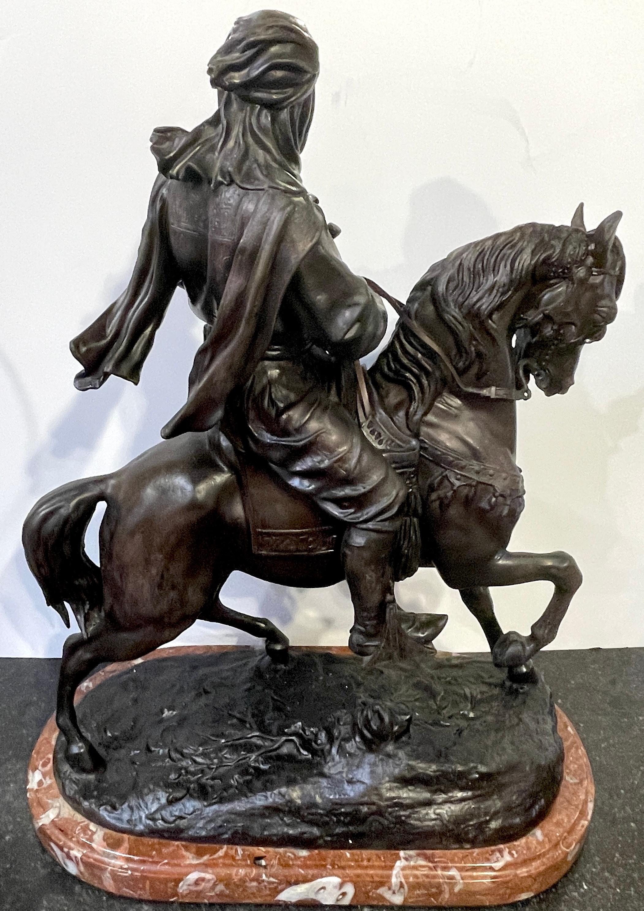 'Cavalier Arabe'  (Arab Huntsman on Horseback) After Alfred Barye  For Sale 4