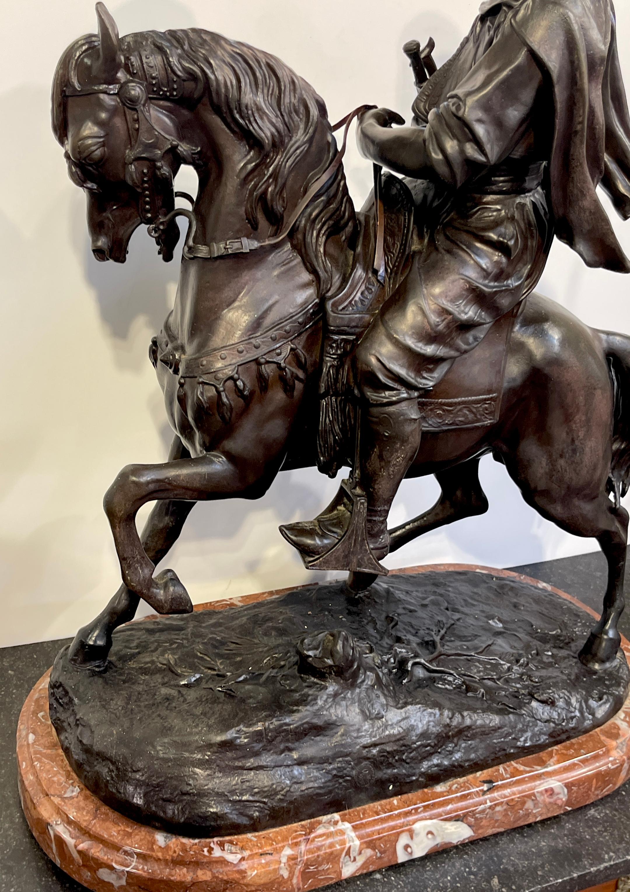 'Cavalier Arabe'  (Arab Huntsman on Horseback) After Alfred Barye  For Sale 8
