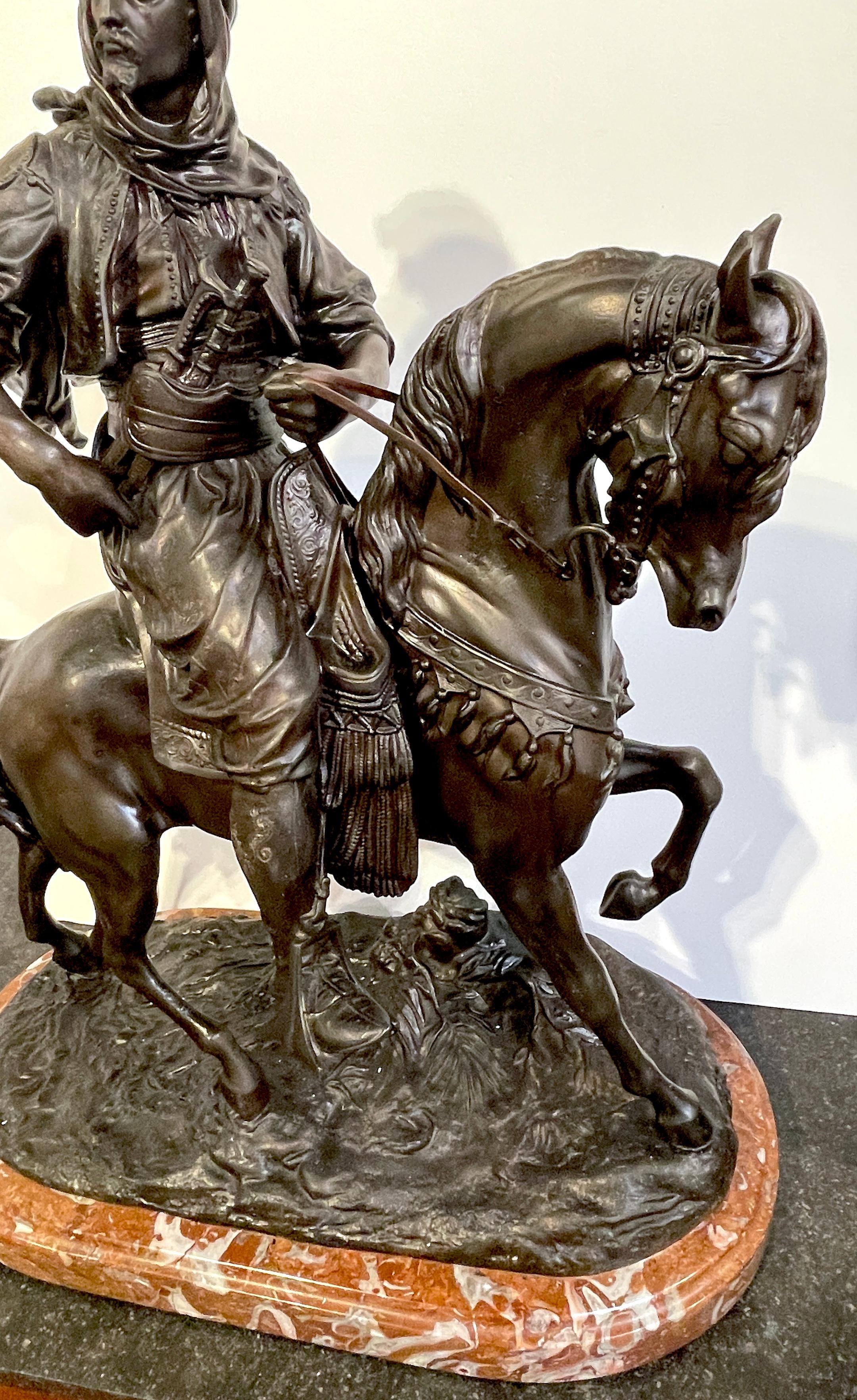 Moulage Cavalier Arabe  (Arab Huntsman on Horseback) d'après Alfred Barye  en vente