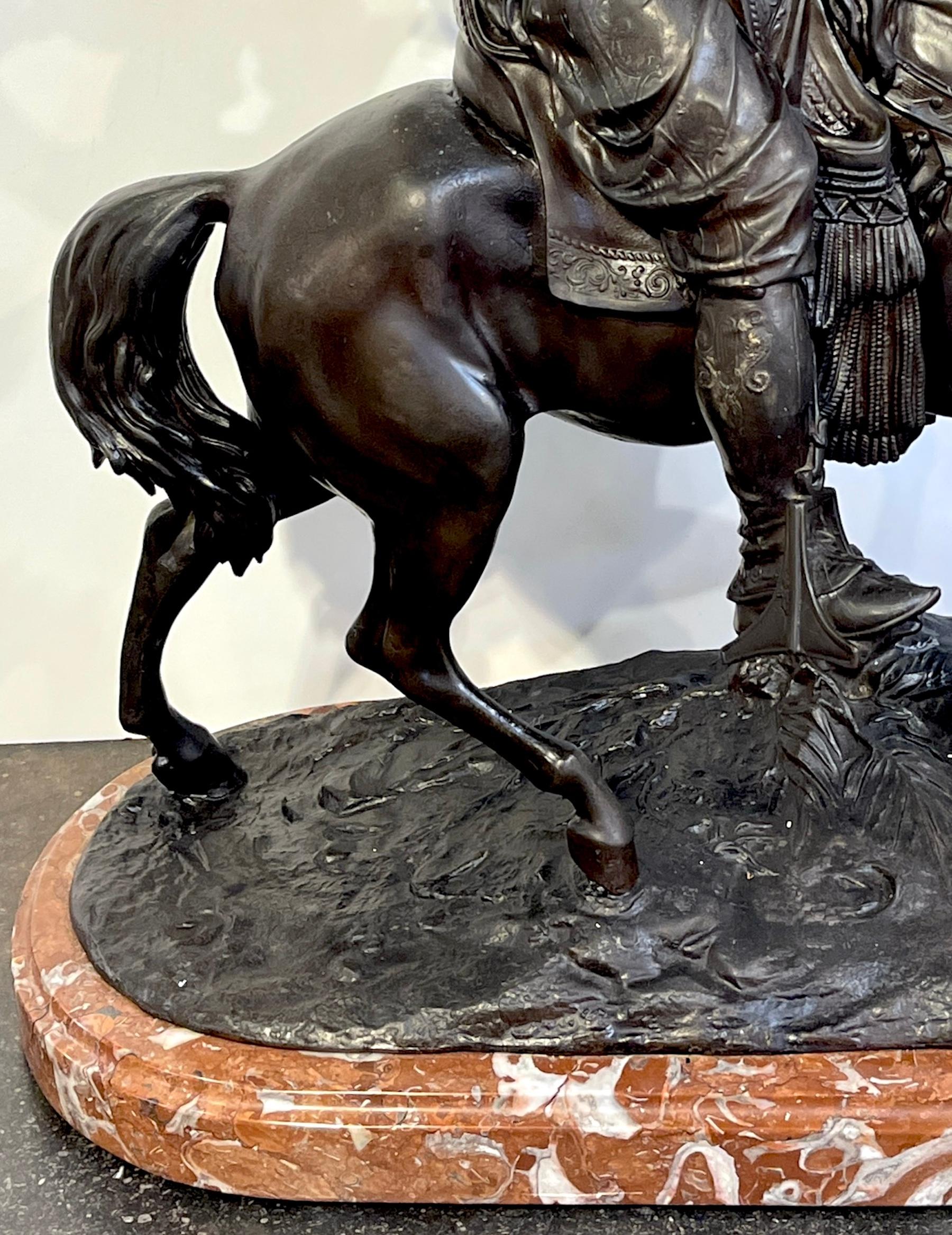 20ième siècle Cavalier Arabe  (Arab Huntsman on Horseback) d'après Alfred Barye  en vente
