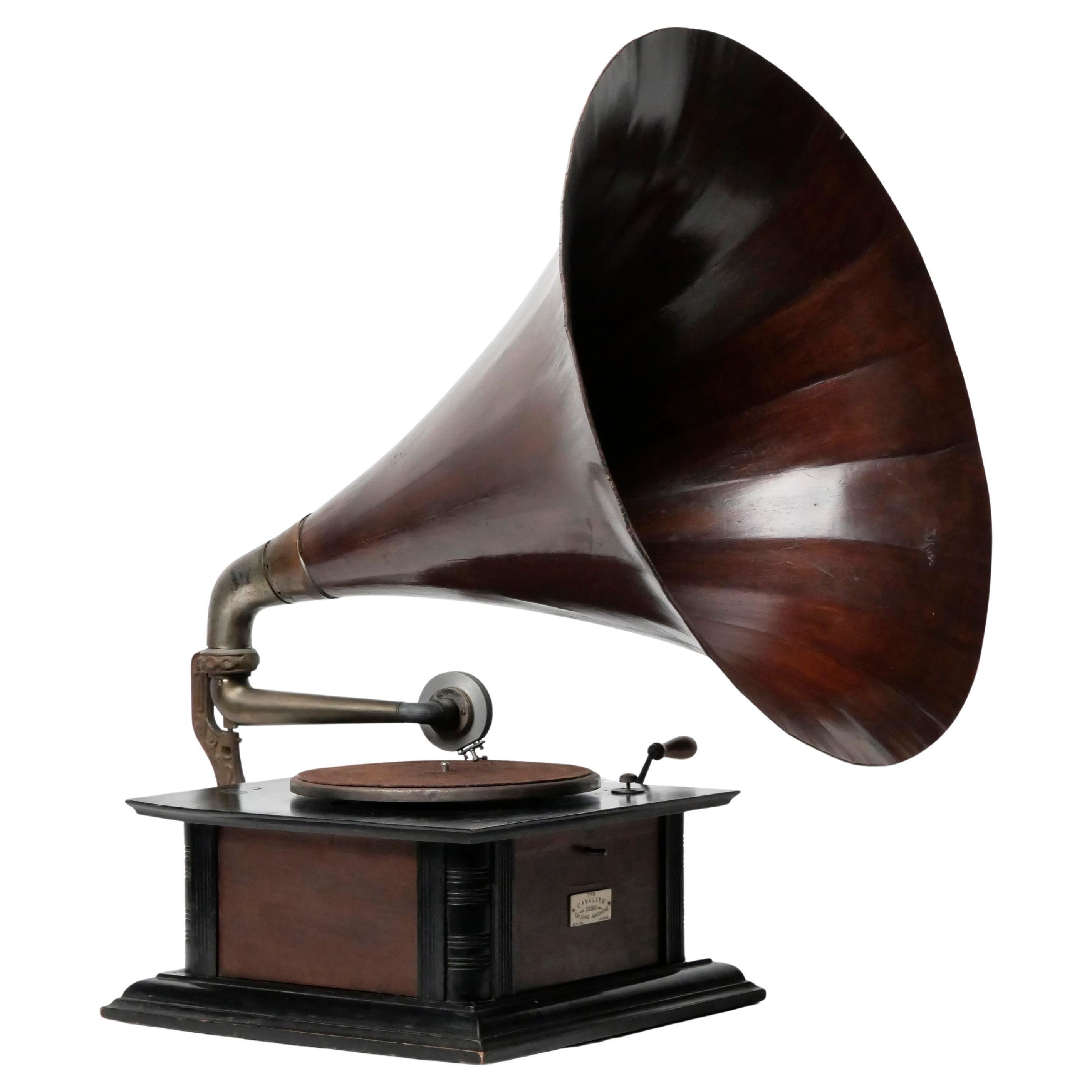 "Cavalier Disc" Holzhorn Grammophon 1900er Jahre Phonograph für HMV Decca RCA Victor