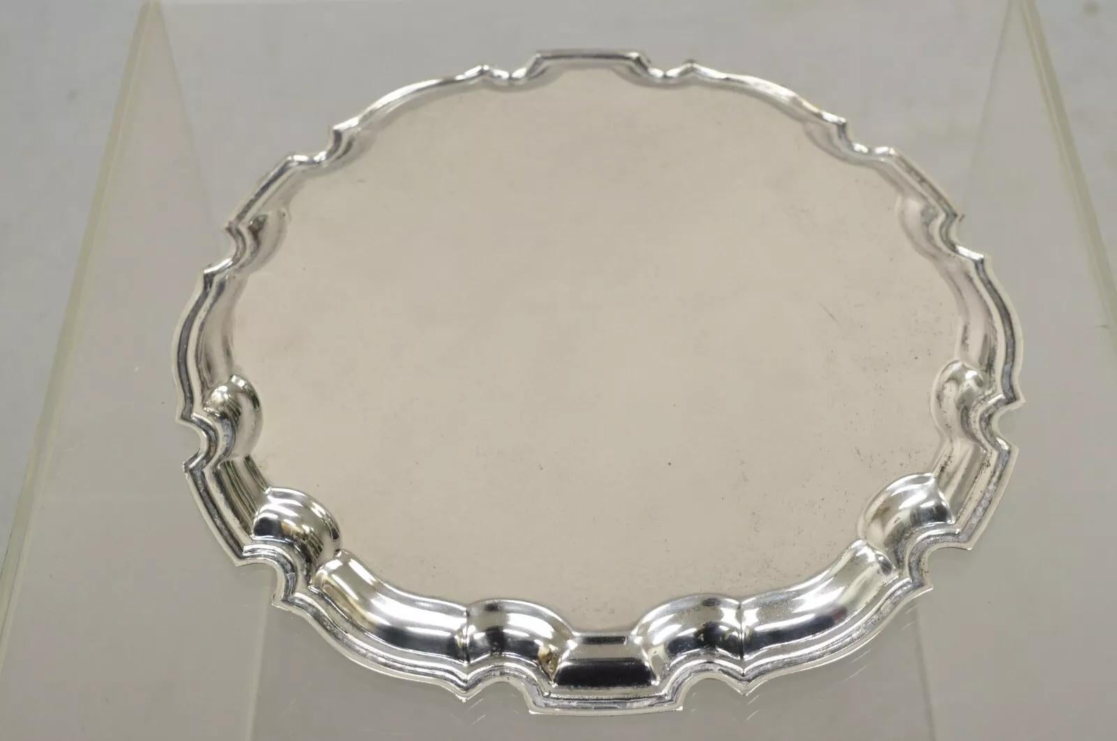 Cavalier England Victorian Silver Plated Scalloped Serving Platter Tray For Sale 2