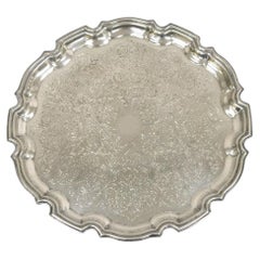 Used Cavalier England Victorian Silver Plated Scalloped Serving Platter Tray
