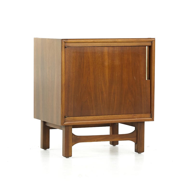 Cavalier Furniture Midcentury Walnut Nightstand, Pair For Sale at 1stDibs