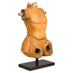 Cavalier Sans Tête, Carved Wooden Torso Mounted on Custom Black Lacquer Base