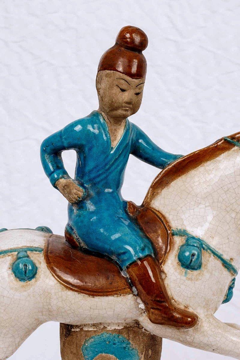 Autre Émaille turquoise Cavalier - Émaux chinois - Période : 19e siècle en vente