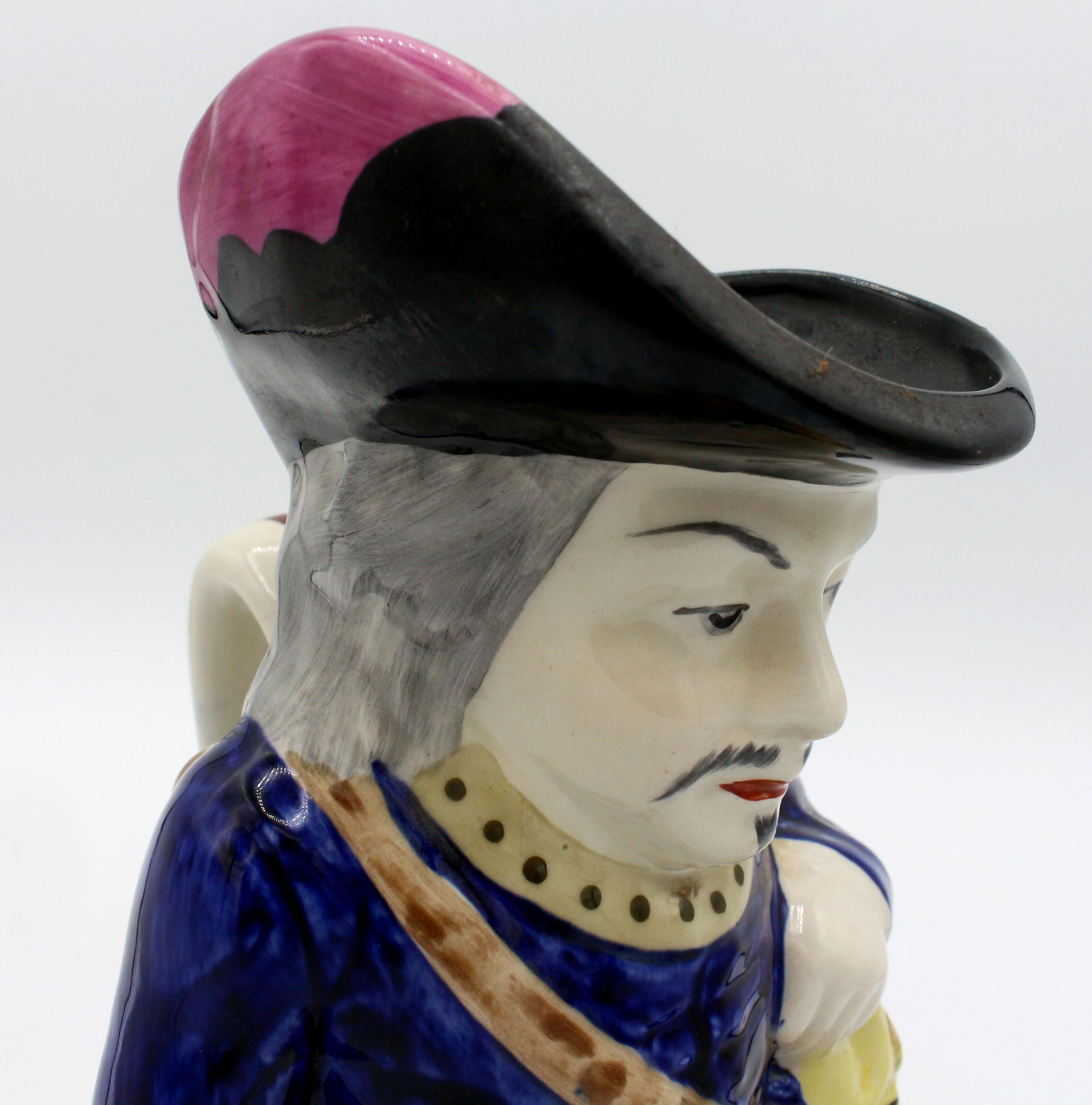 Cavalier Toby Jug by William Kent, circa 1900, Staffordshire, England For Sale 1