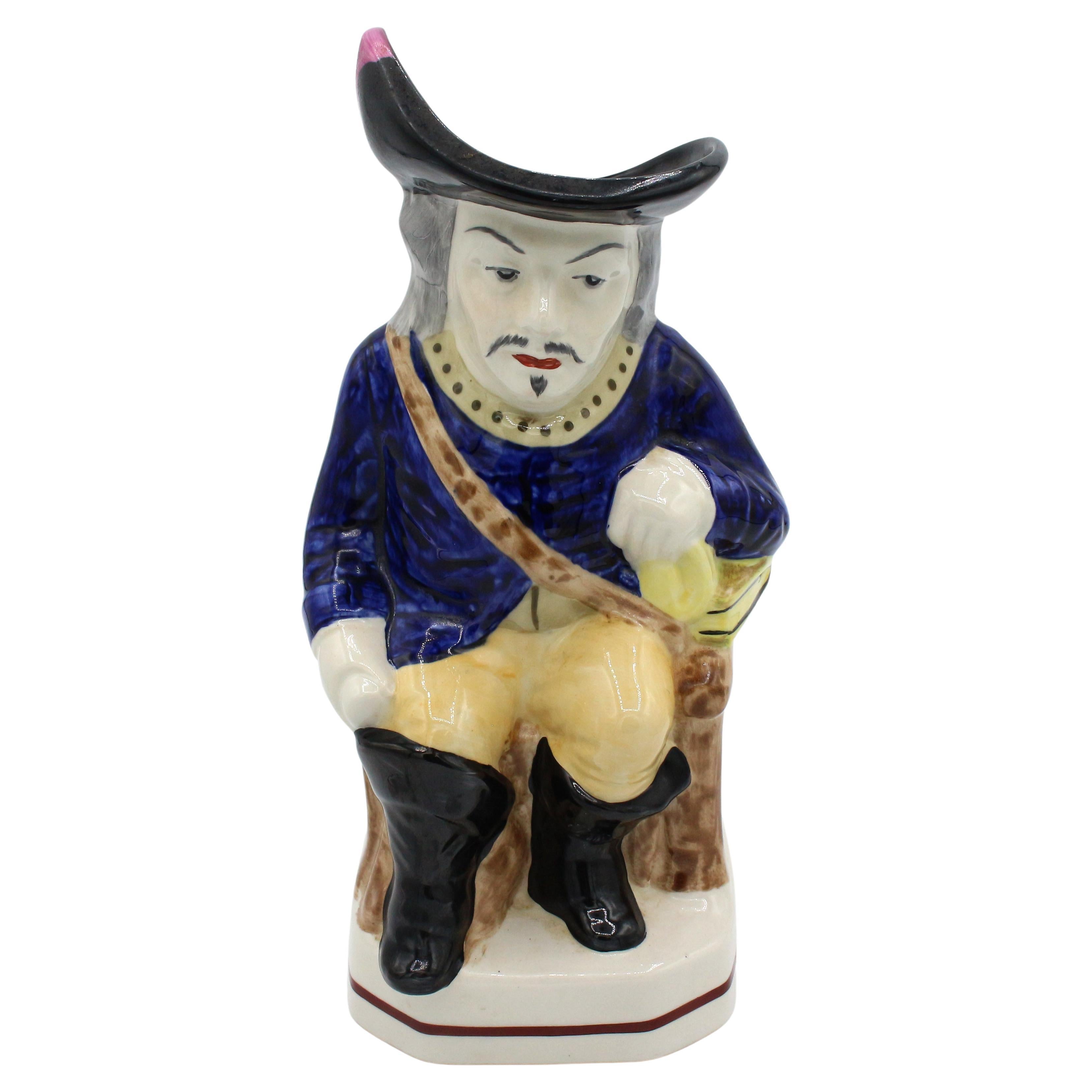 Cavalier Toby Jug by William Kent, circa 1900, Staffordshire, England For Sale