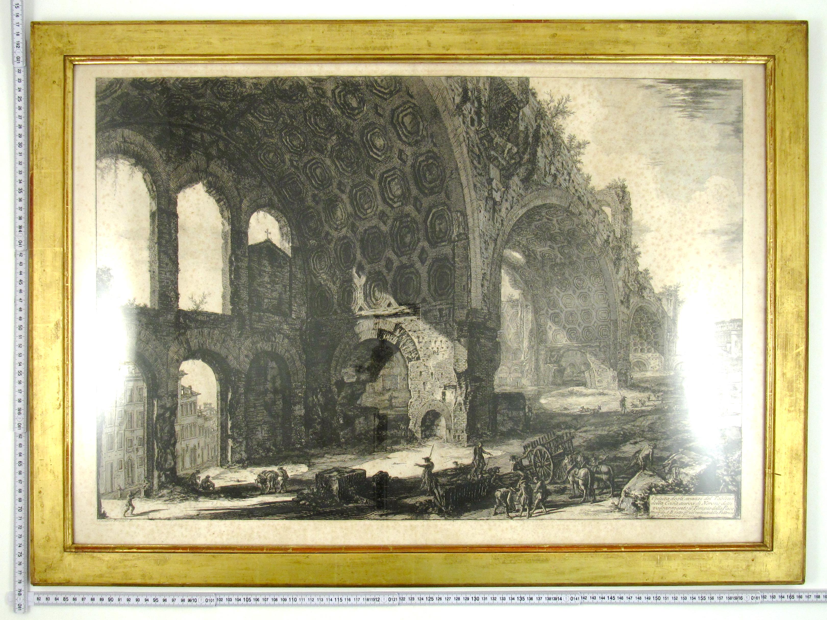 View of the Ruins of the Neronian dining room in Rome - 18th Century Etching 2