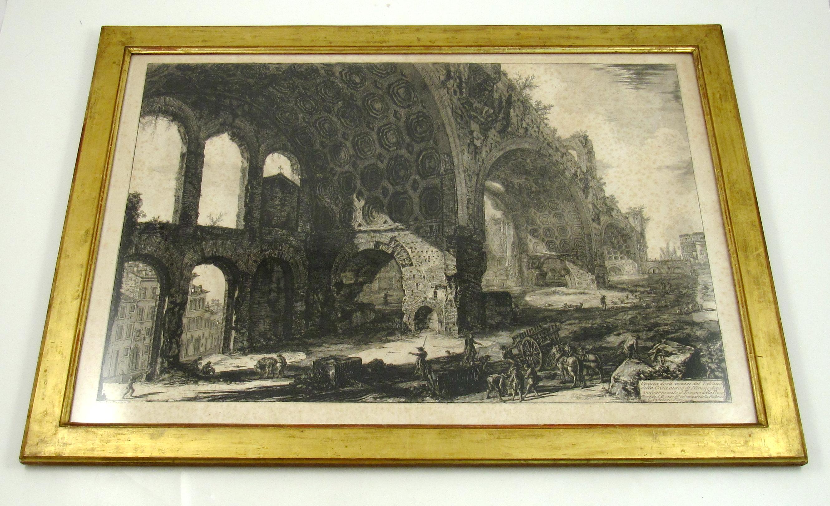 View of the Ruins of the Neronian dining room in Rome - 18th Century Etching - Print by Giovanni Battista Piranesi