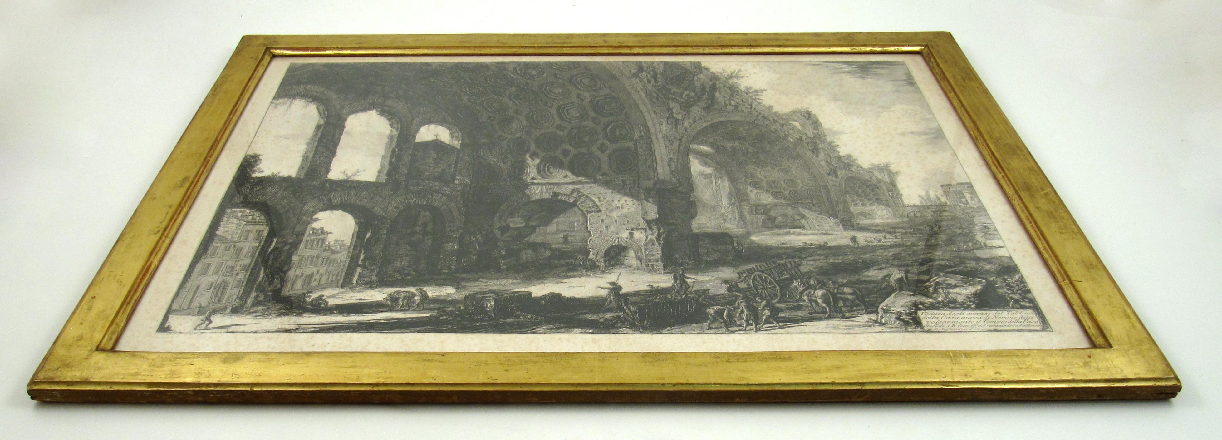 View of the Ruins of the Neronian dining room in Rome - Gravure du 18ème siècle - Noir Landscape Print par Giovanni Battista Piranesi