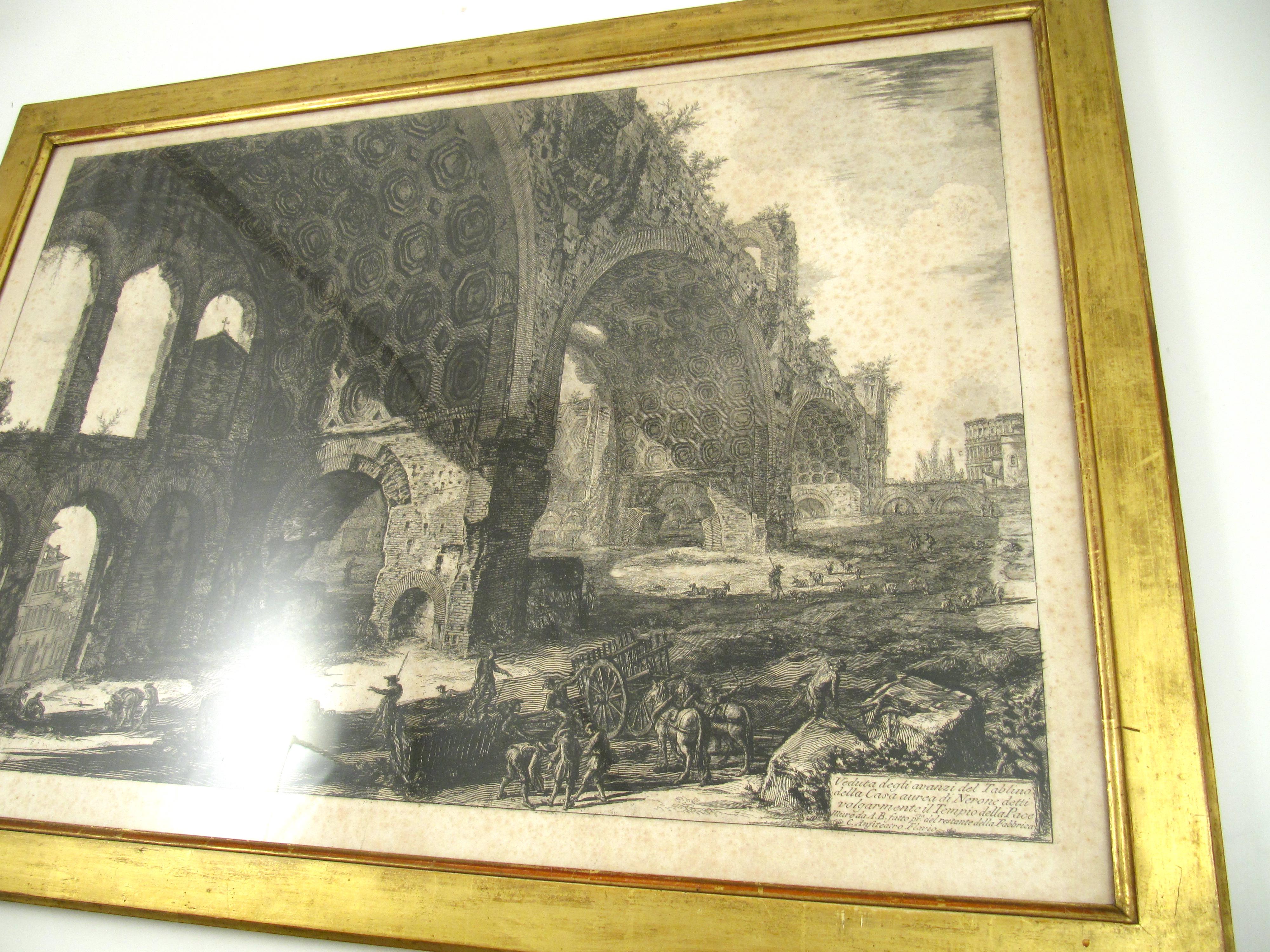 View of the Ruins of the Neronian dining room in Rome - 18th Century Etching - Naturalistic Print by Giovanni Battista Piranesi