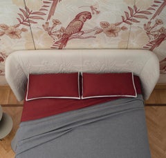 21st Century "Cavalieri" Pure Cashmere Grey Blanket with Leather Edging