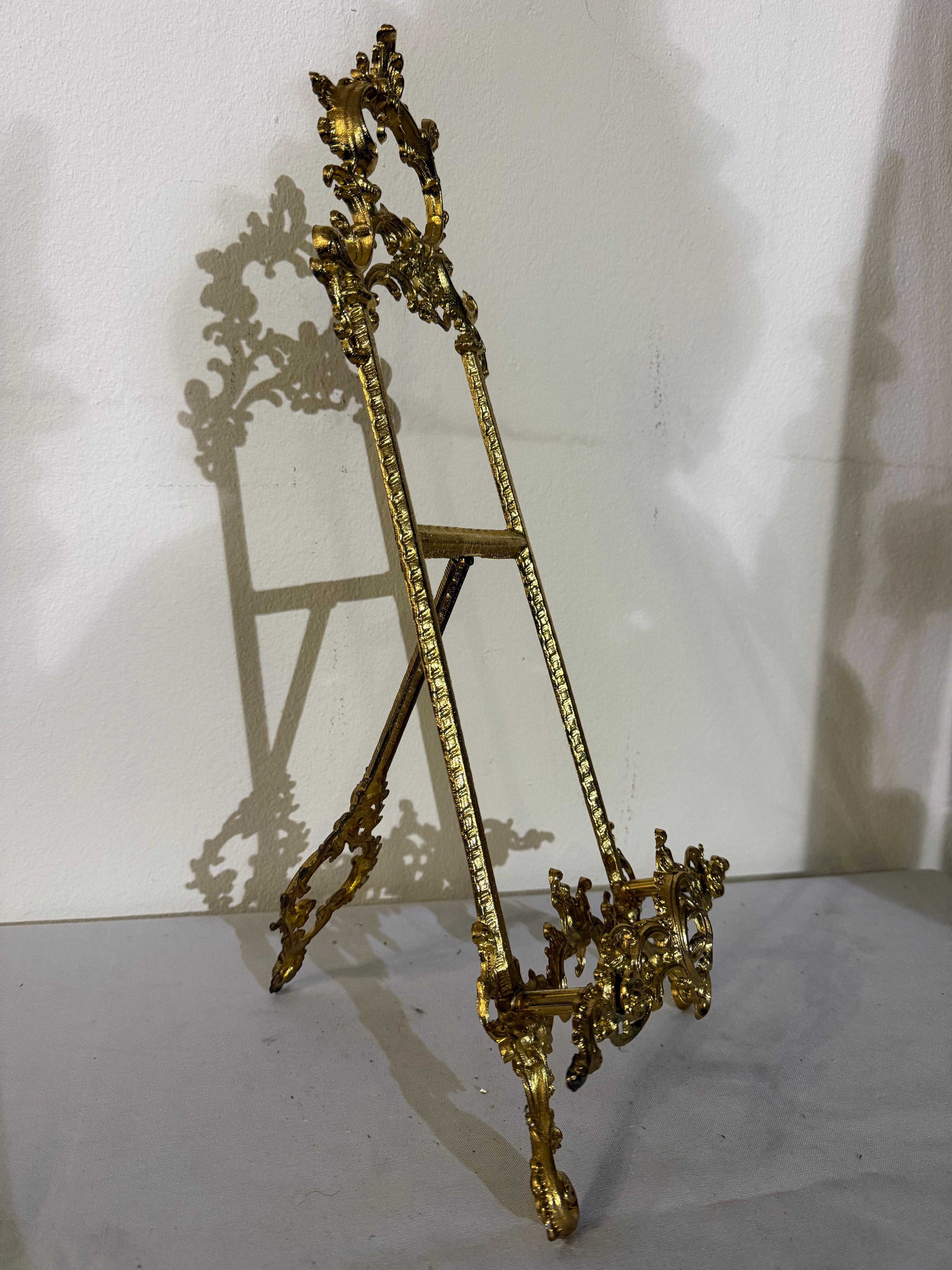 French Cavalletto in bronzo lucido portafoto stile francese secolo XX in vendita