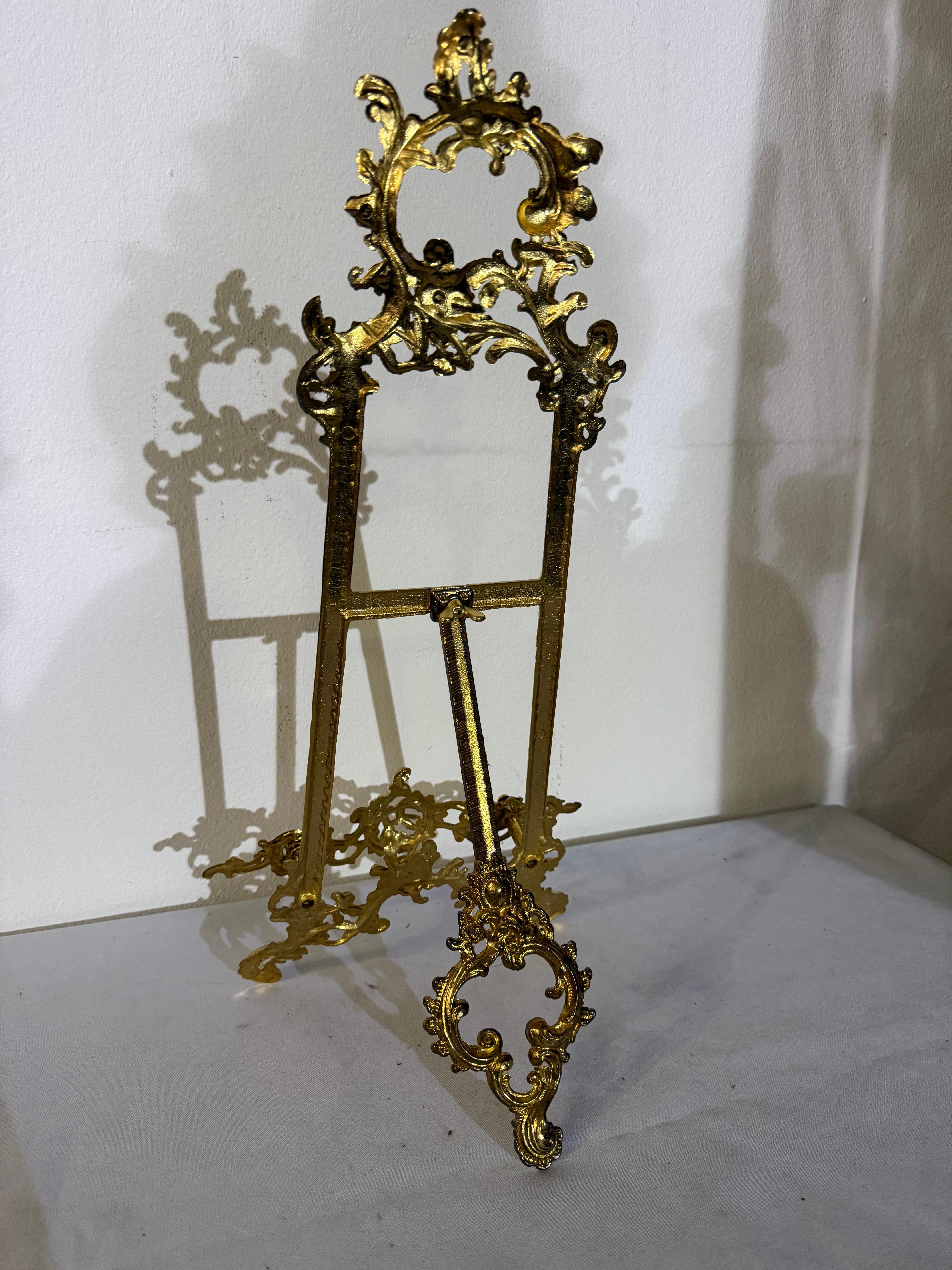 Cavalletto in bronzo lucido portafoto stile francese secolo XX In condizioni ottime in vendita a Cantù, IT