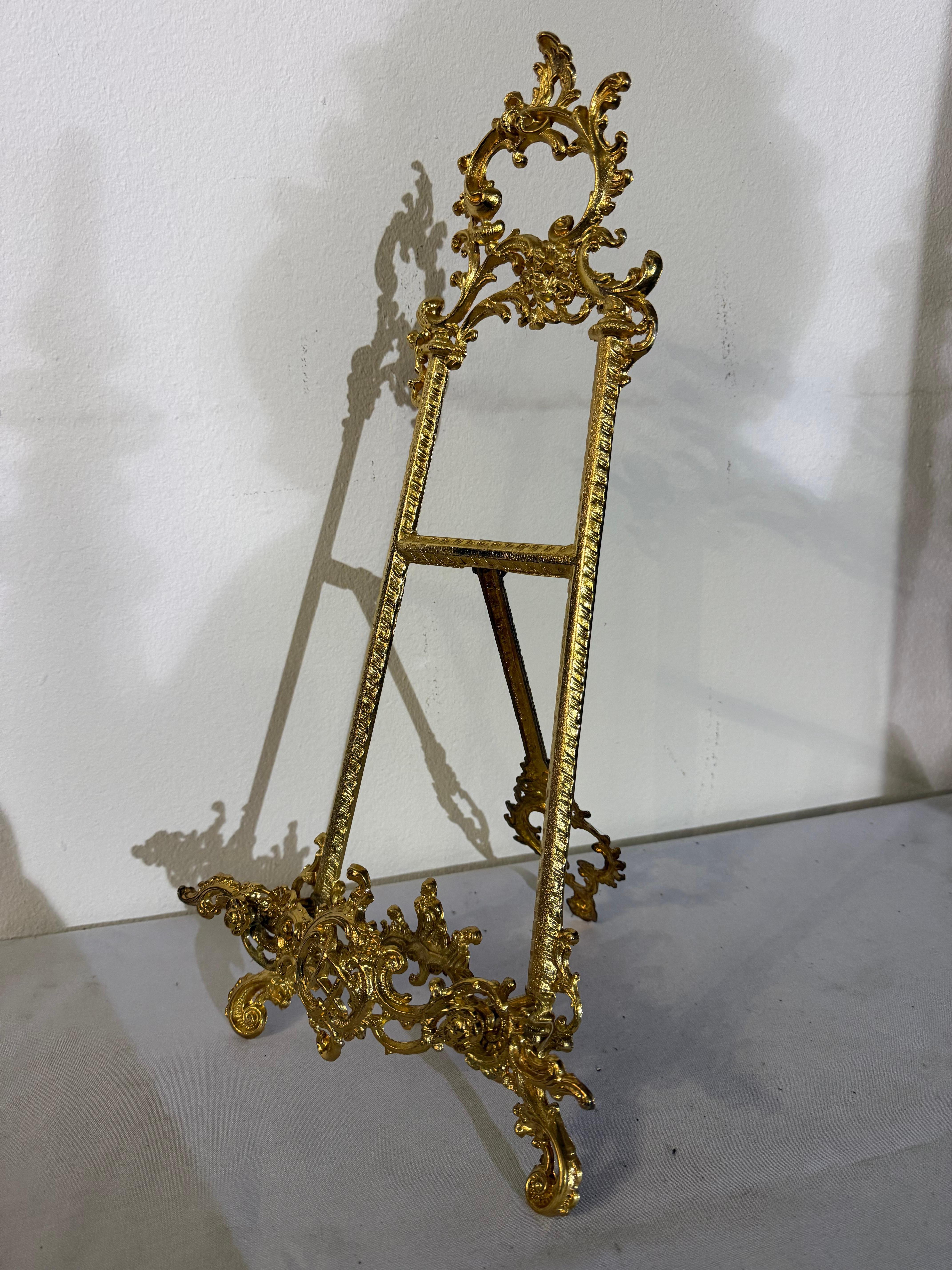 Bronzo Cavalletto in bronzo lucido portafoto stile francese secolo XX in vendita