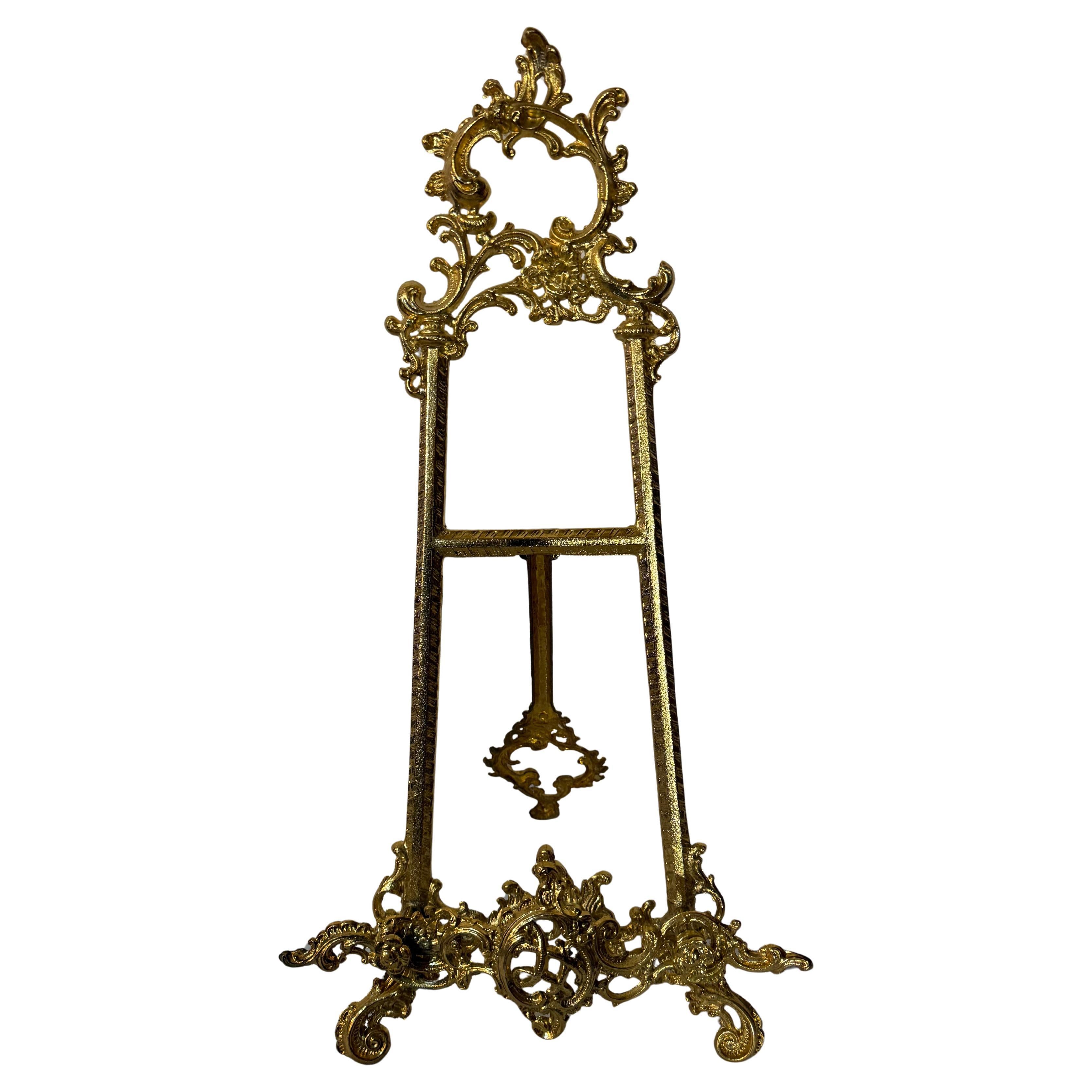 Polished bronze easel photo frame French style 20th century