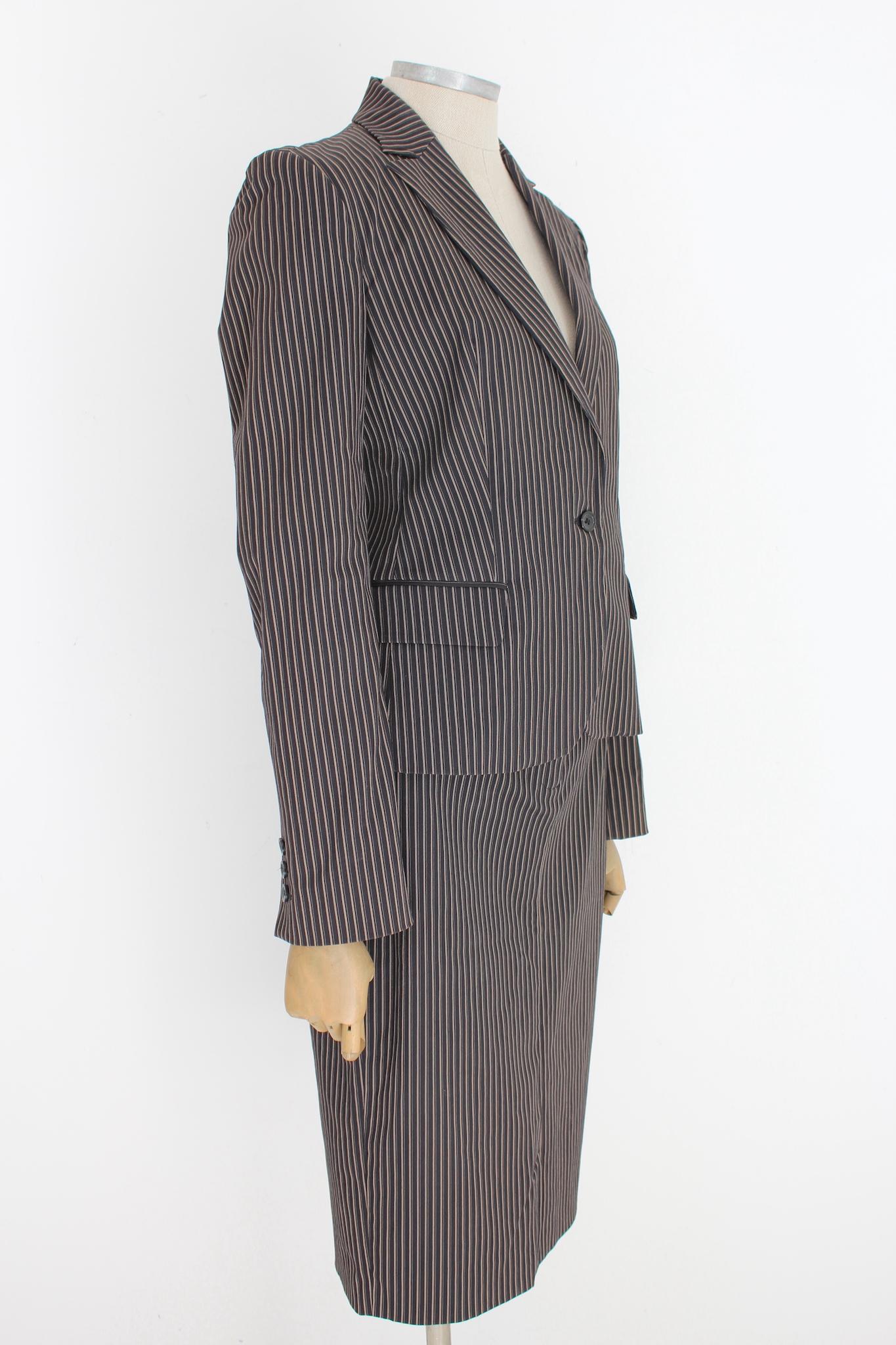 black pinstripe women's suit