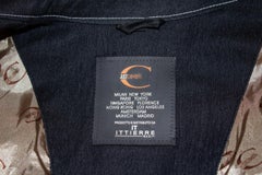 Chaqueta Cavalli azul con ribete de piel sintética