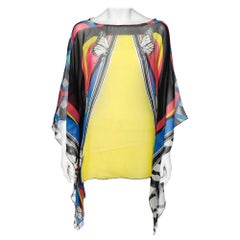 Cavalli Class Multicolor Printed Silk Kaftan Top L