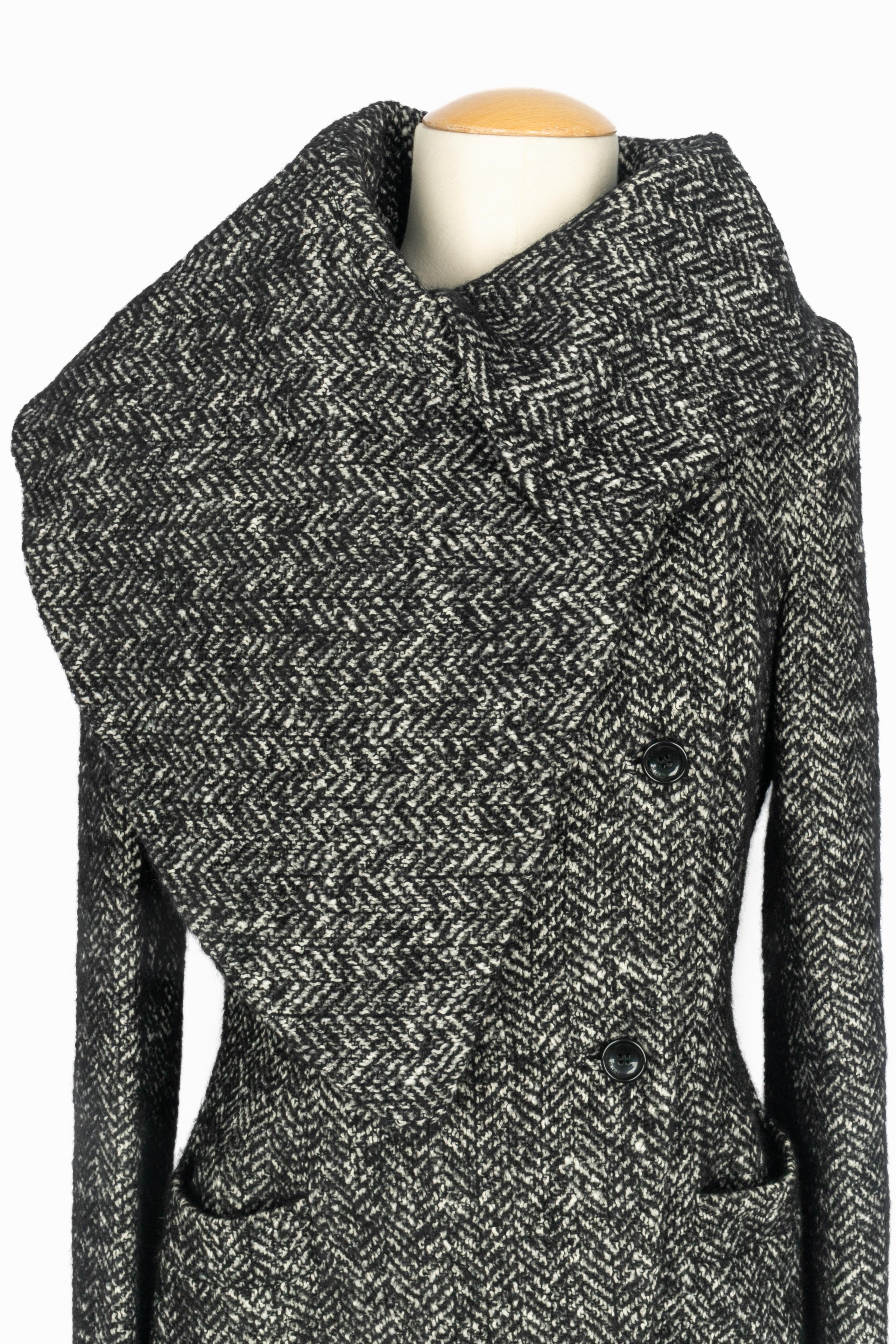 Nero Cappotto in cotone di Cavalli in vendita