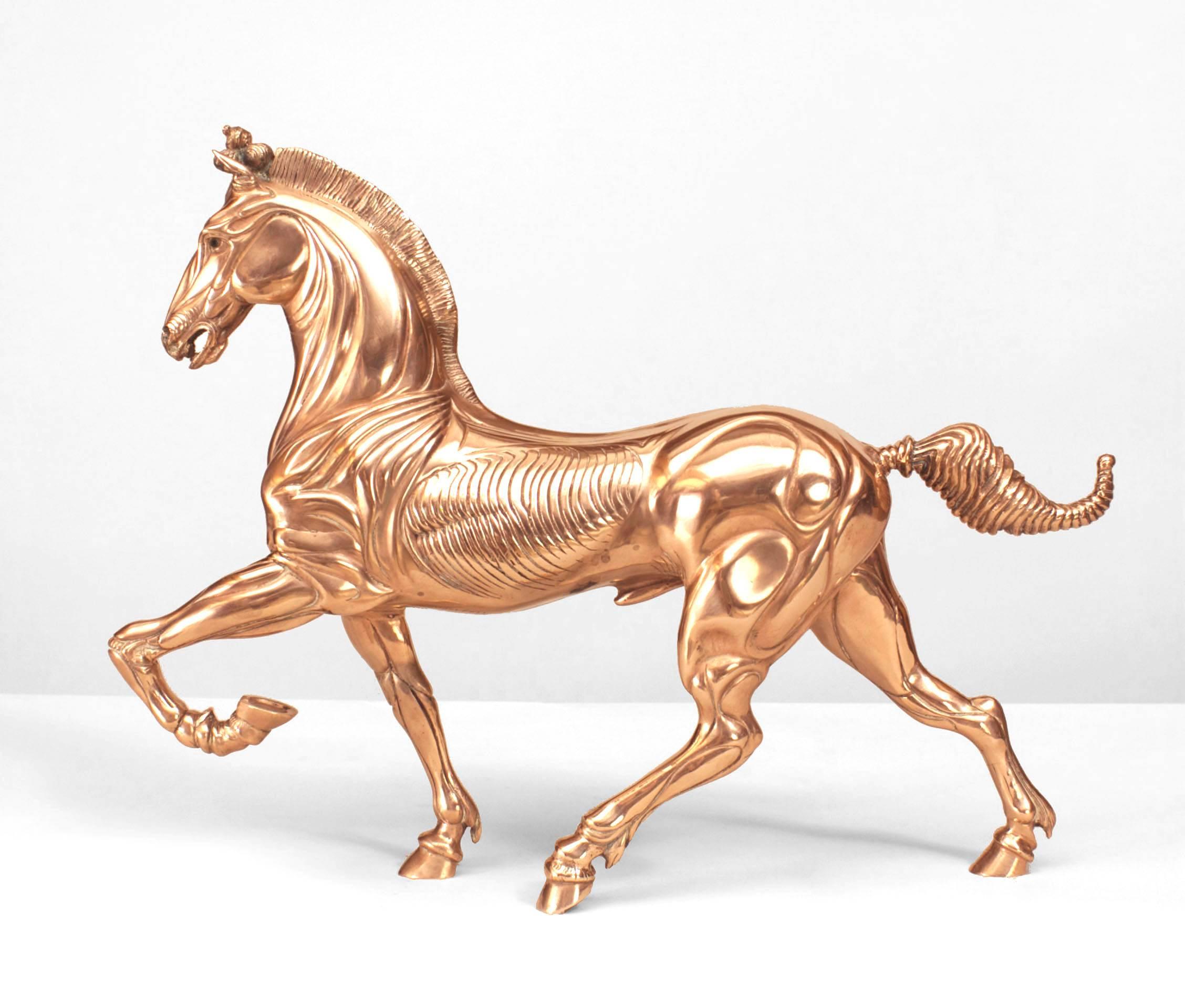 Paire de figurines en bronze argenté de style Renaissance italienne représentant un cheval à pied (d'une série de 1 000 pièces intitulée : 