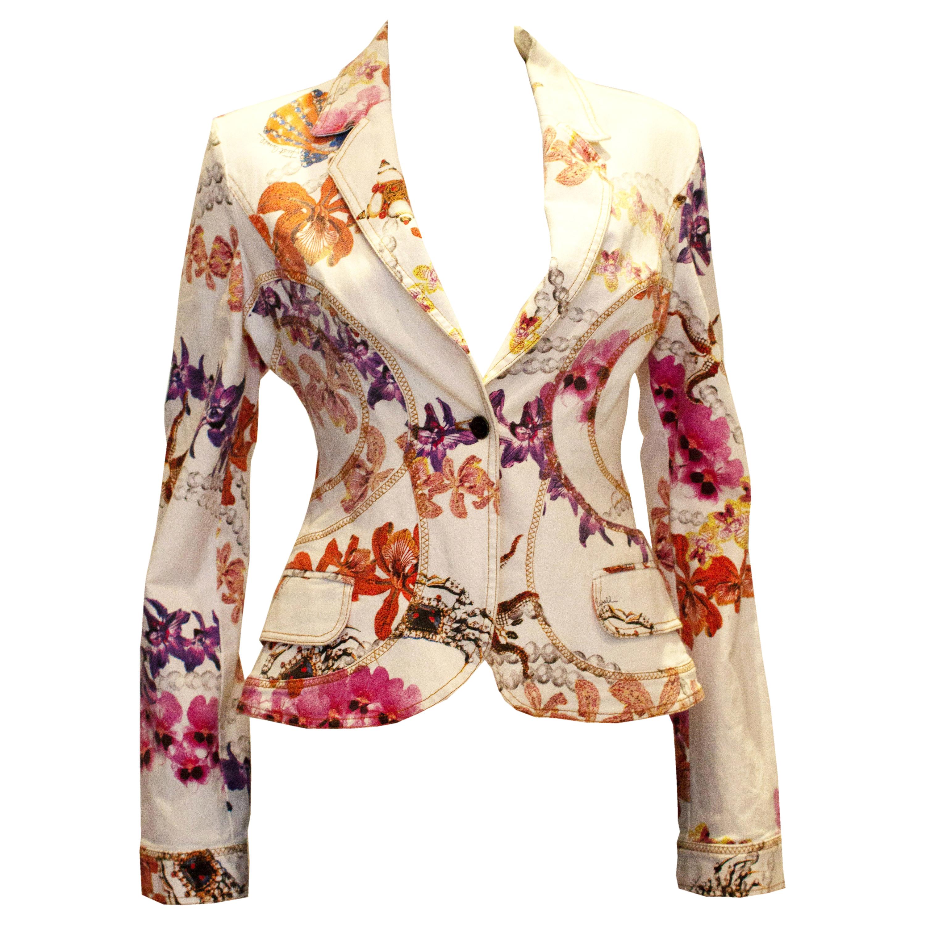 Cavalli Floral Cotton Jacket