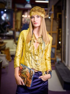 Cavalli golden leather jacket