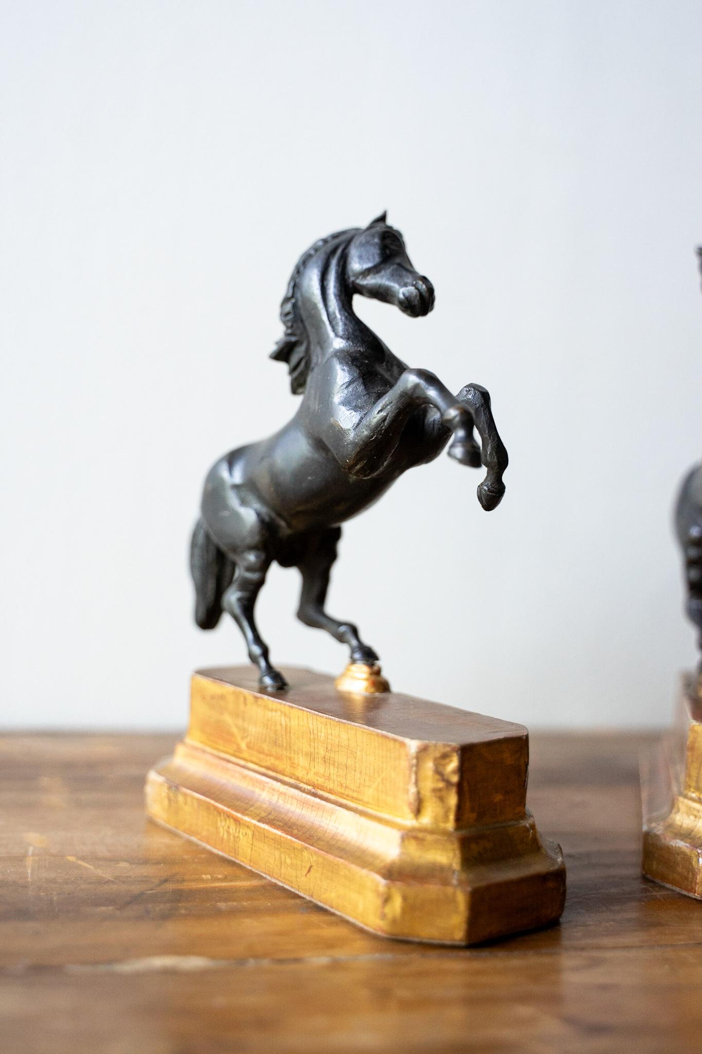 Horses In Bronze Bookends In Good Condition For Sale In Badia Polesine, RO