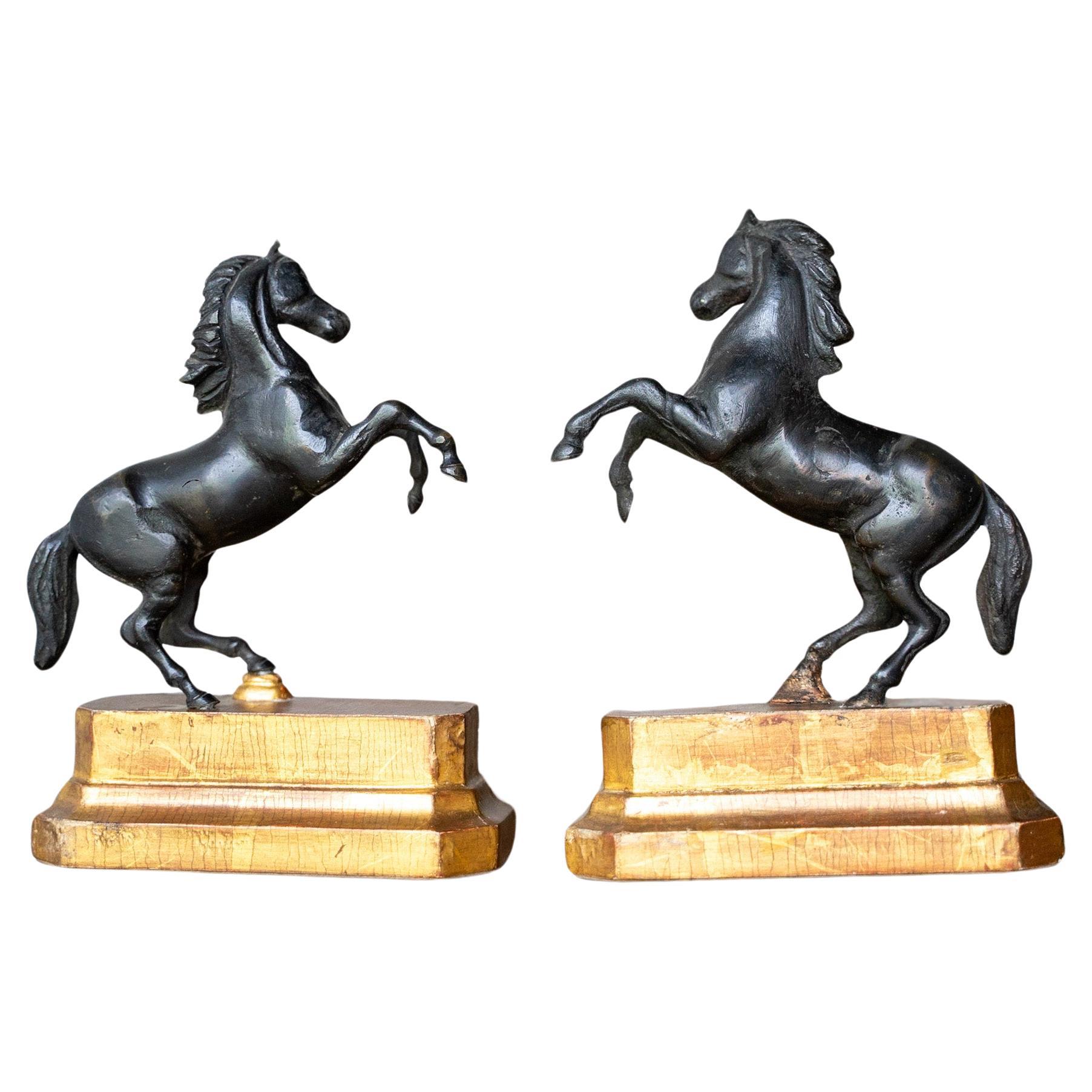 Horses In Bronze Bookends For Sale