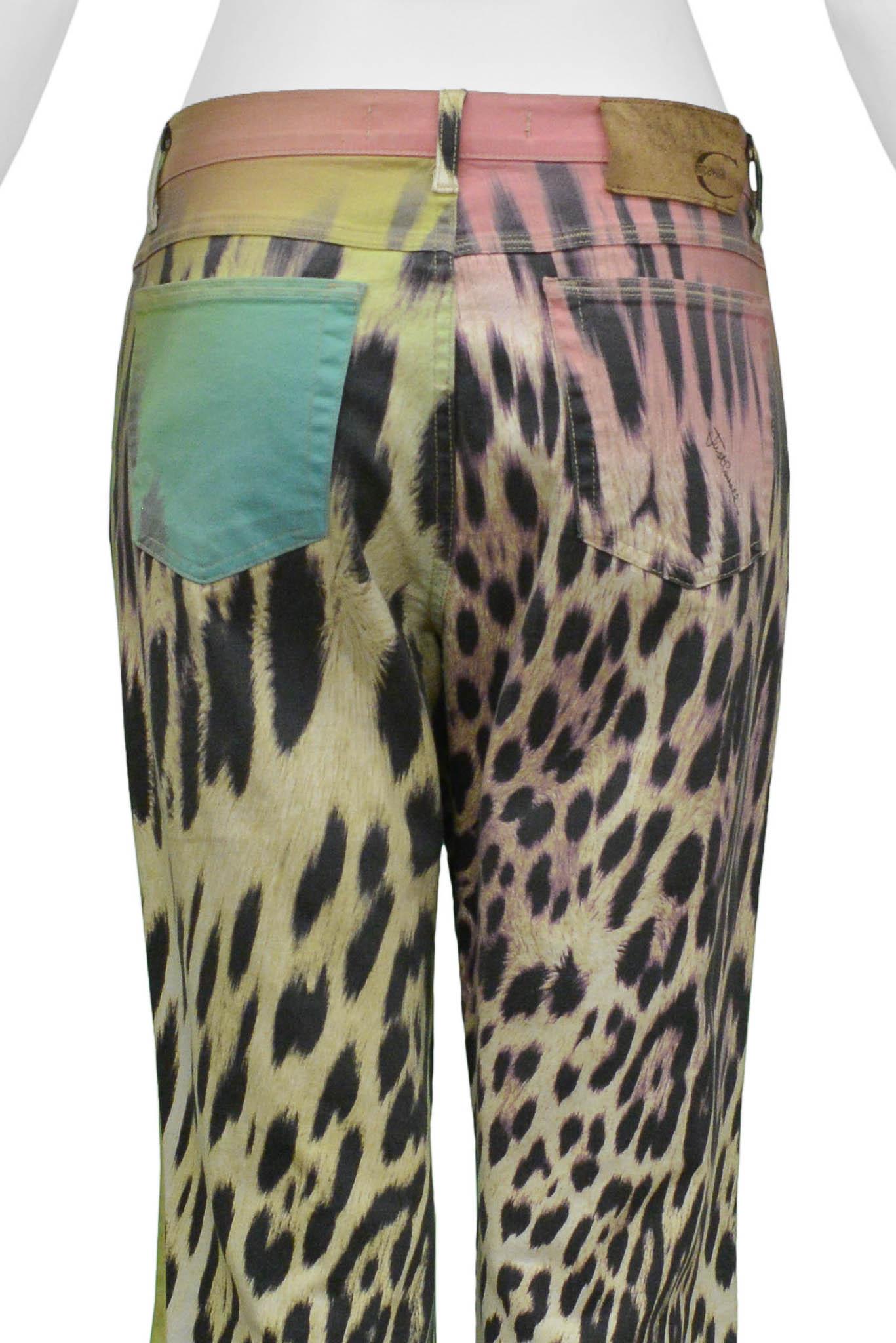 Women's Roberto Cavalli Rainbow Leopard Print Pants