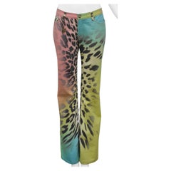 Roberto Cavalli Pantaloni con stampa leopardo arcobaleno